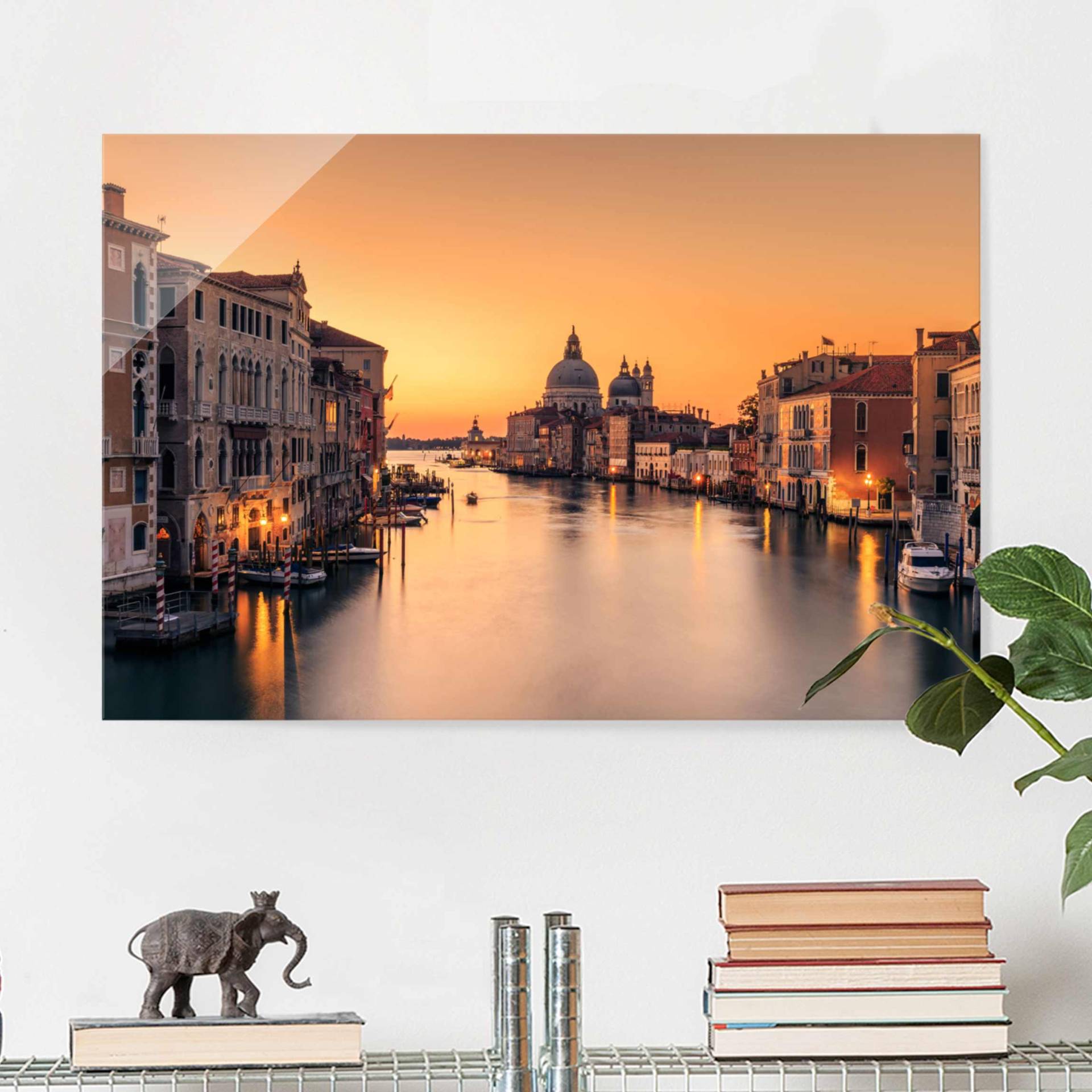 Glasbild Architektur & Skyline Goldenes Venedig von Klebefieber