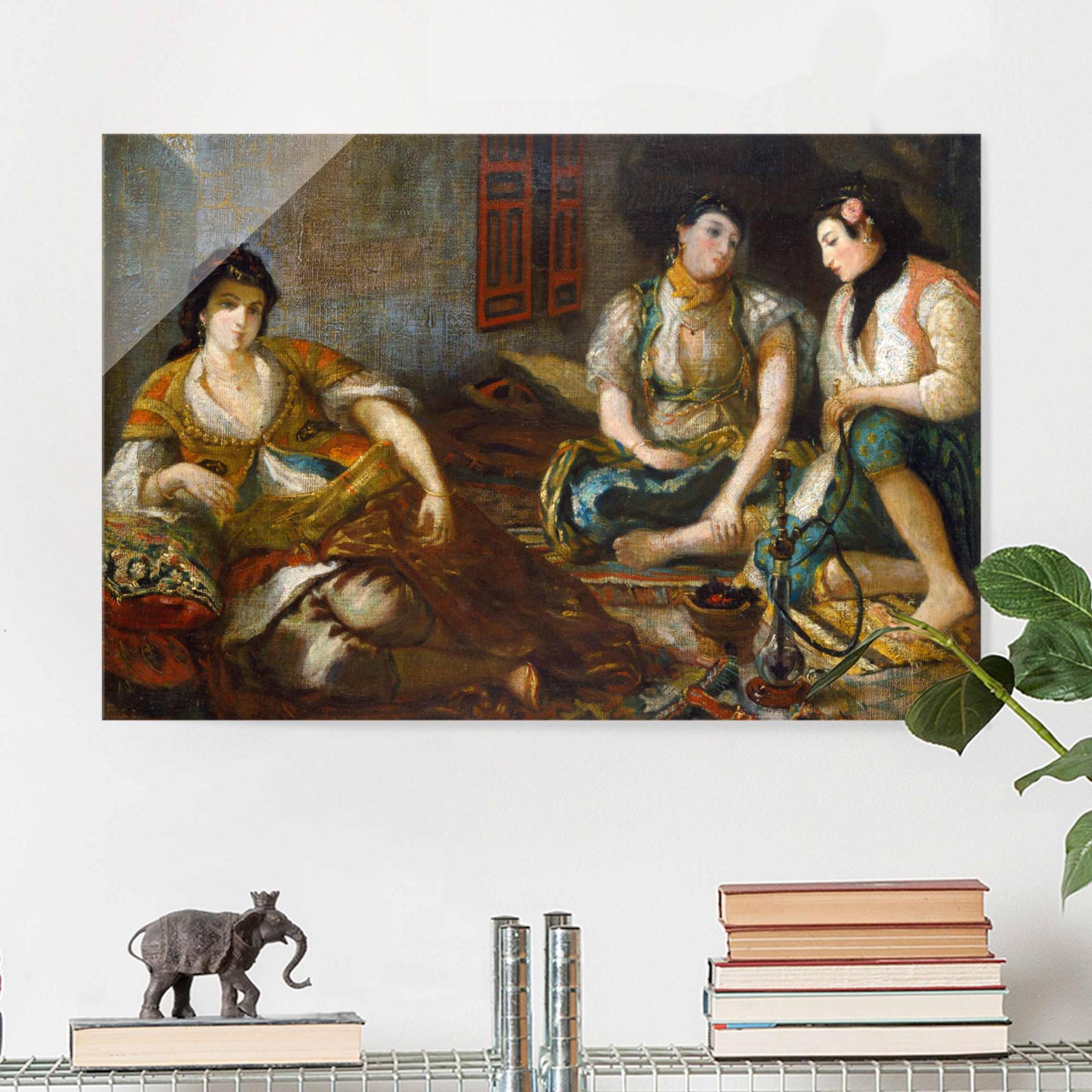 Glasbild Kunstdruck Eugène Delacroix - Drei arabische Frauen von Klebefieber