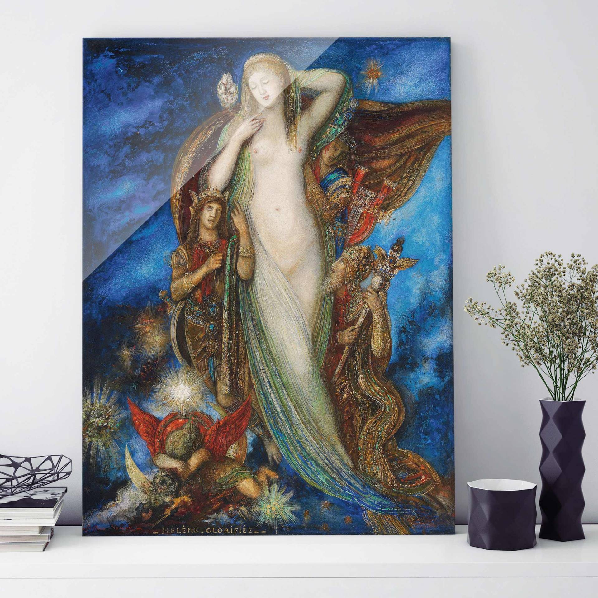 Glasbild Kunstdruck Gustave Moreau - Verherrlichung Helenas von Klebefieber