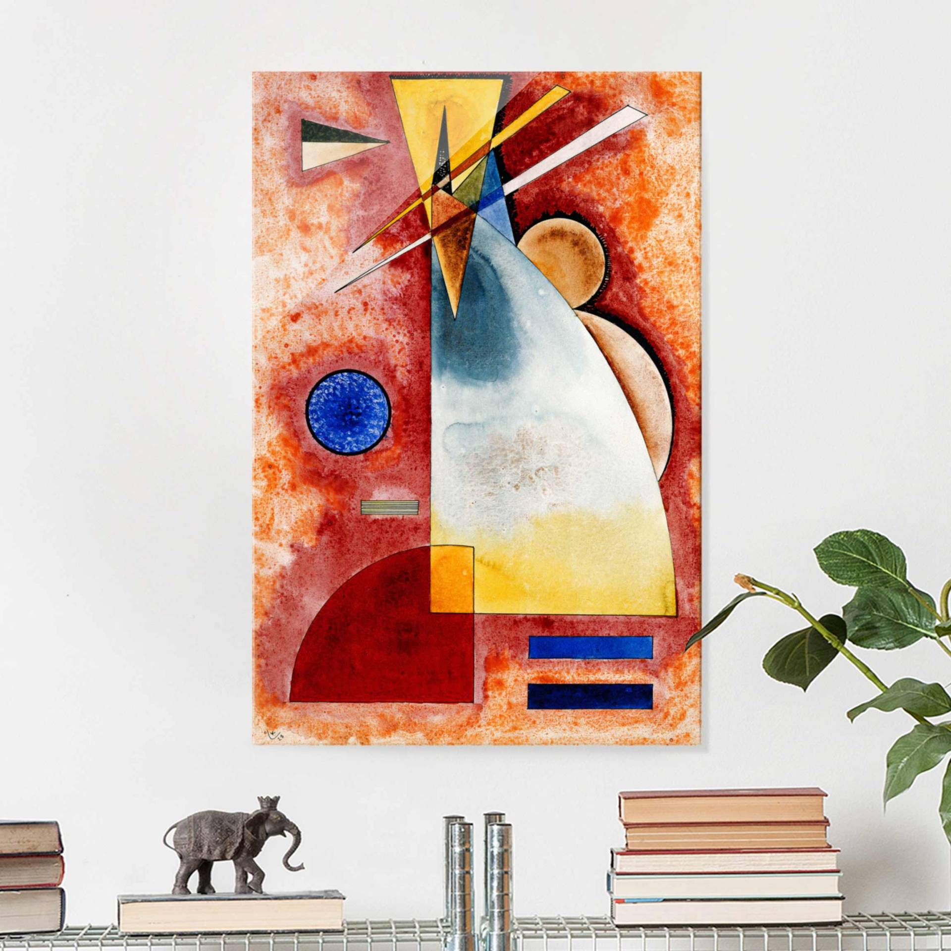 Glasbild Kunstdruck Wassily Kandinsky - Ineinander von Klebefieber