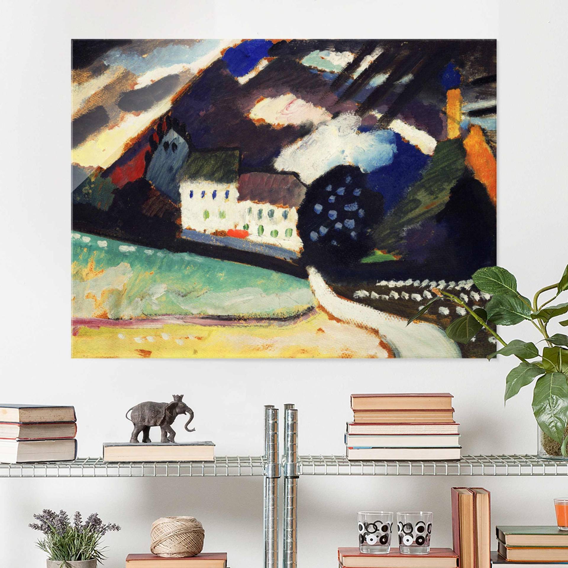 Glasbild Kunstdruck Wassily Kandinsky - Schloss und Kirche von Klebefieber