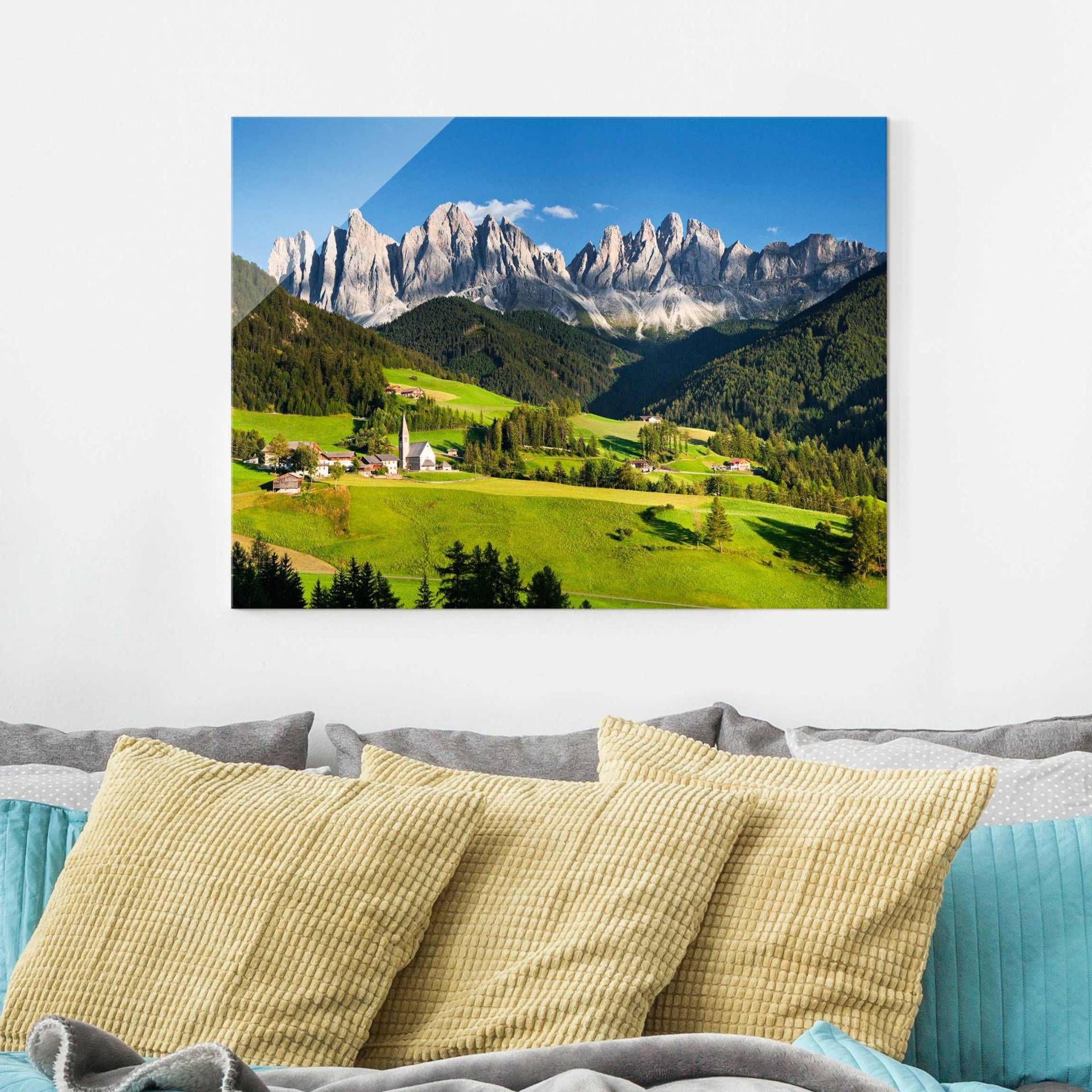 Glasbild Natur & Landschaft Geislerspitzen in Südtirol von Klebefieber
