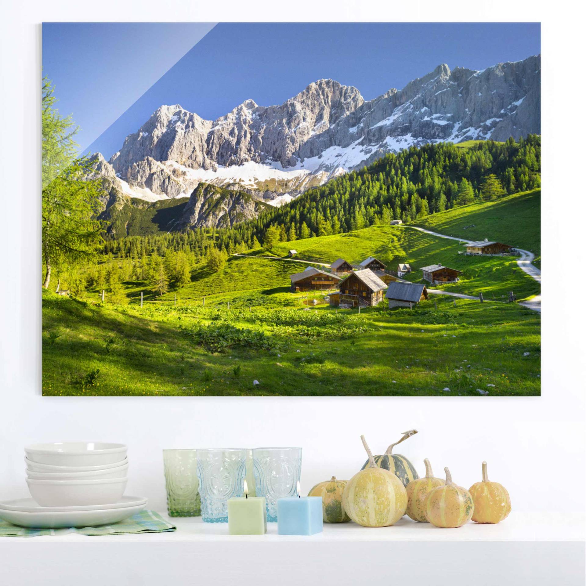 Glasbild Natur & Landschaft Steiermark Almwiese von Klebefieber