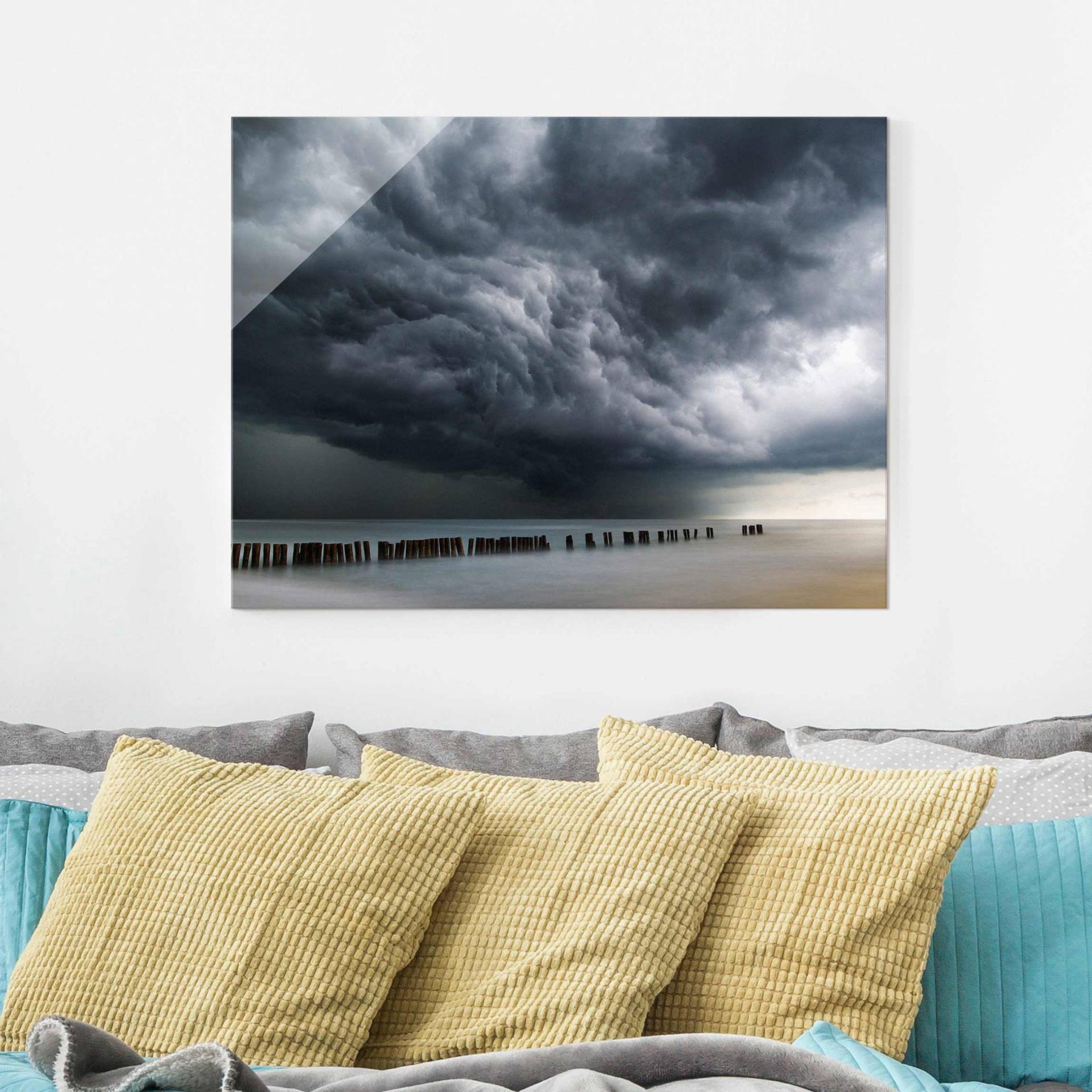 Glasbild Natur & Landschaft Sturmwolken über der Ostsee von Klebefieber