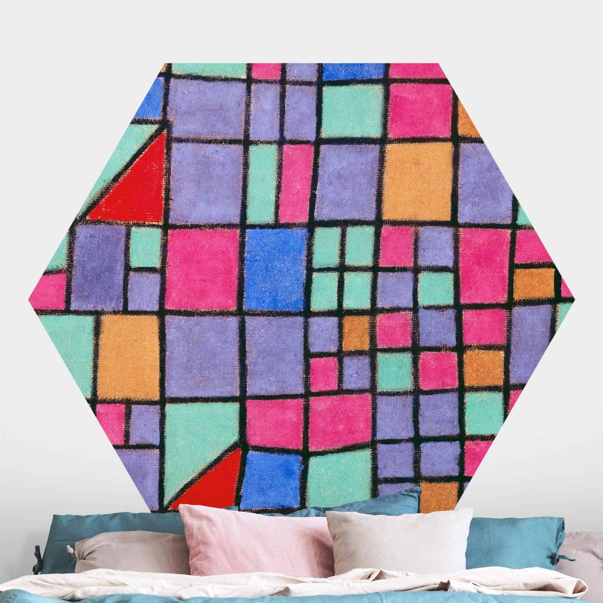 Hexagon Fototapete selbstklebend Paul Klee - Glas-Fassade von Klebefieber
