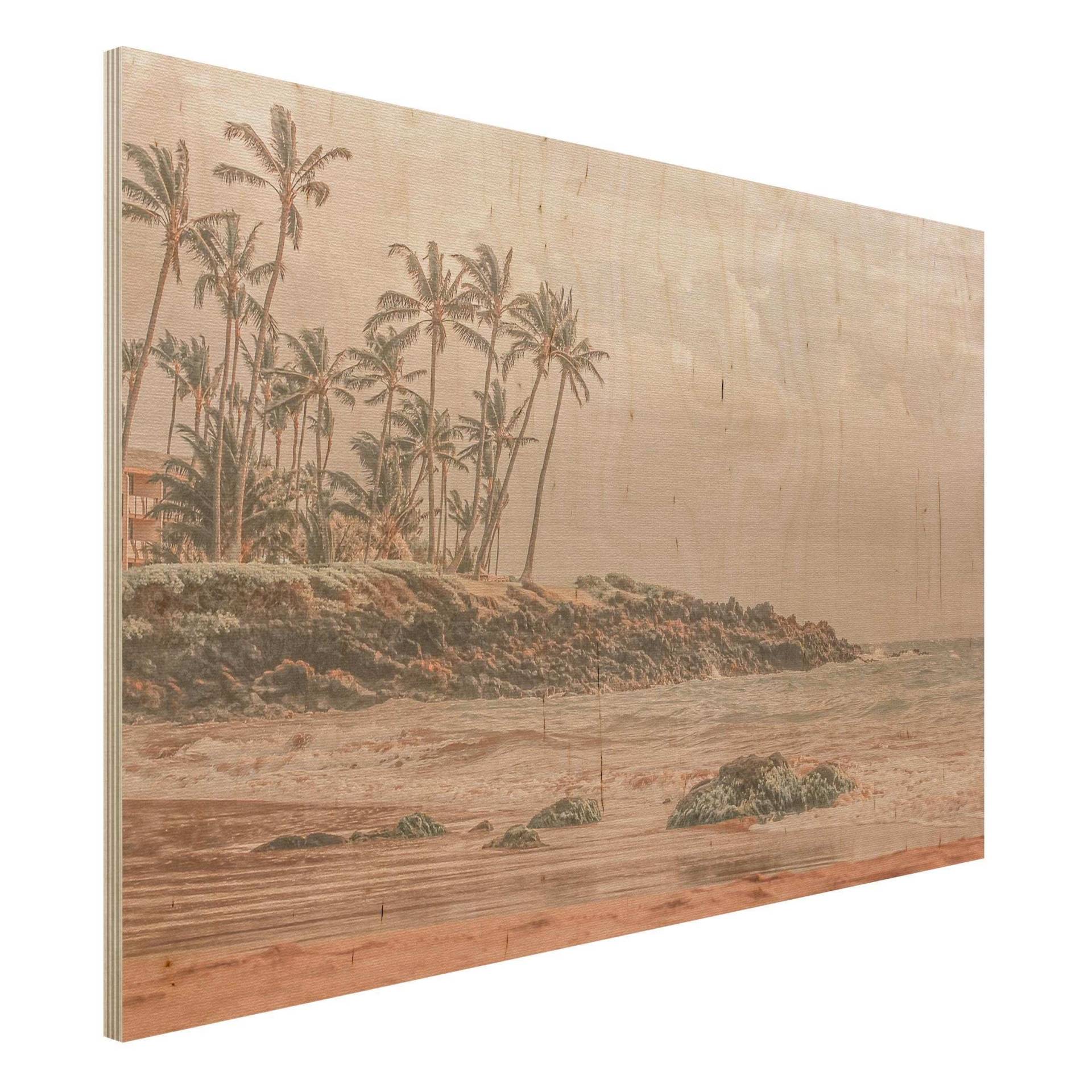 Holzbild Aloha Hawaii Strand von Klebefieber