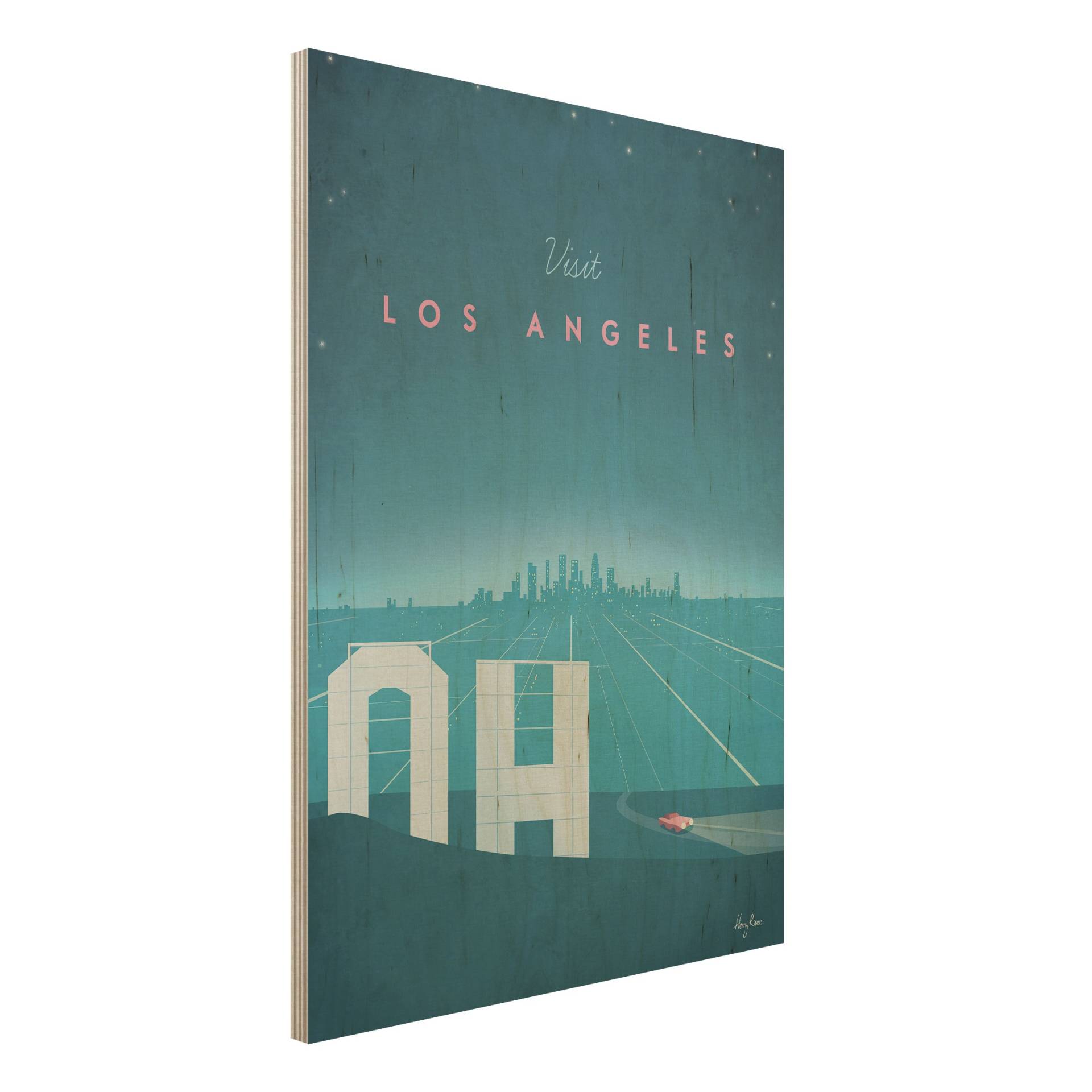 Holzbild Reiseposter - Los Angeles von Klebefieber