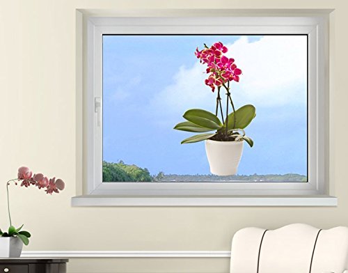 Klebefieber Fenstersticker Blühende Orchideen B x H: 19cm x 30cm von Klebefieber