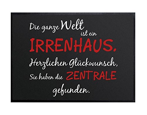 Klebefieber Fußmatte Irrenhaus B x H: 60cm x 40cm von Klebefieber