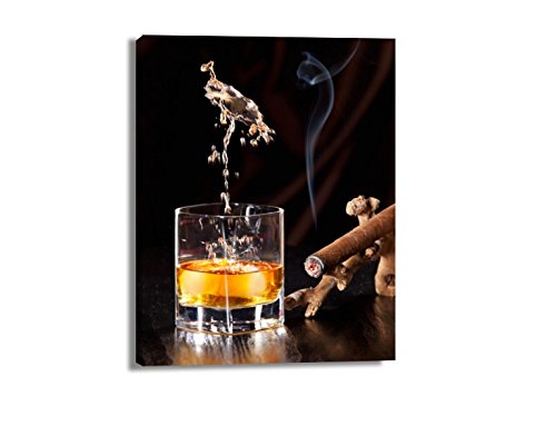 Klebefieber Leinwandbild Whiskey-Glas B x H: 30cm x 40cm von Klebefieber