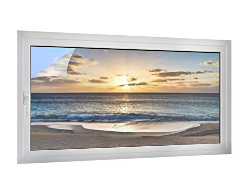 Klebefieber Sichtschutz Sonnenuntergang am Sandstrand B x H: 120cm x 60cm von Klebefieber