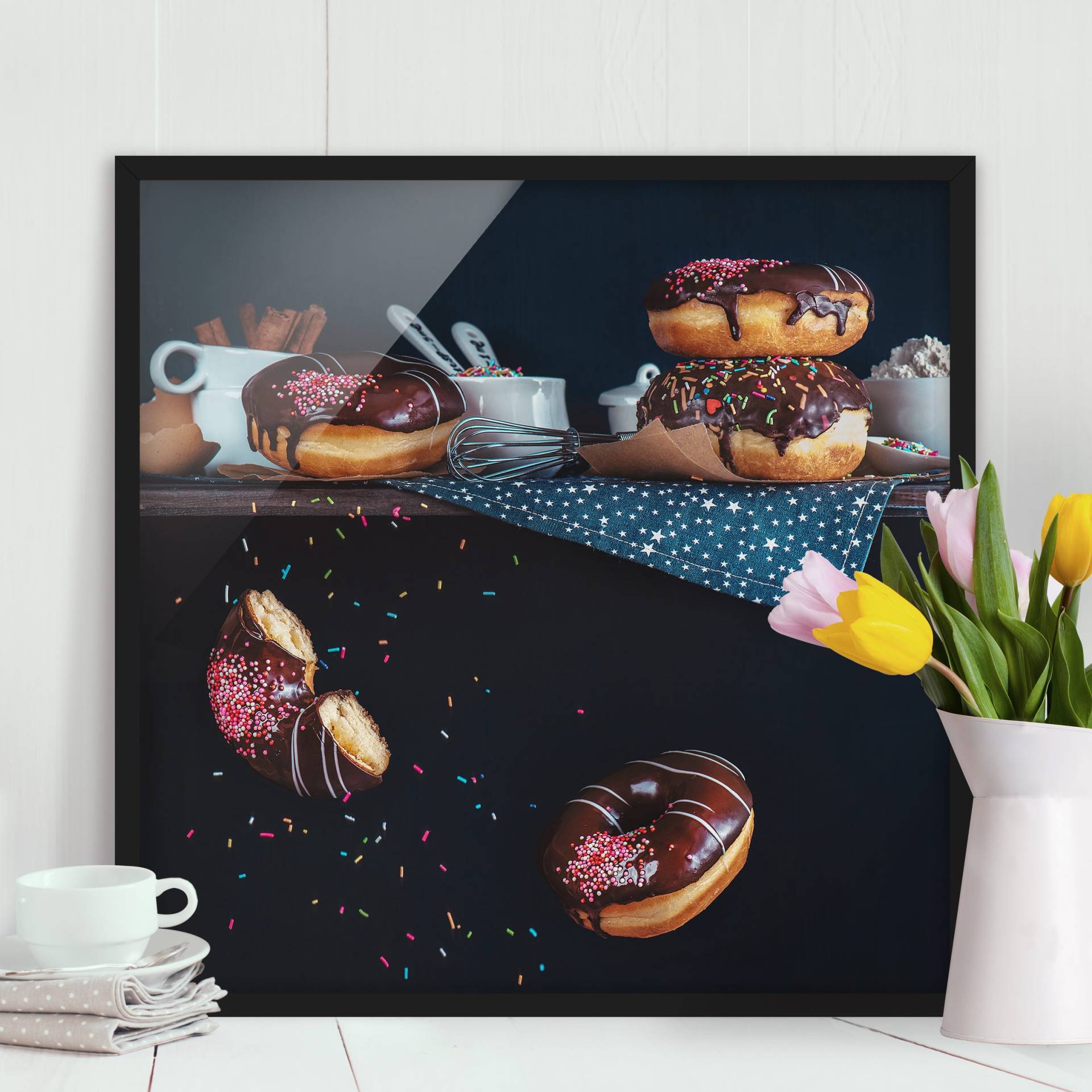 Küchenbild mit Rahmen Donuts vom Küchenregal von Klebefieber