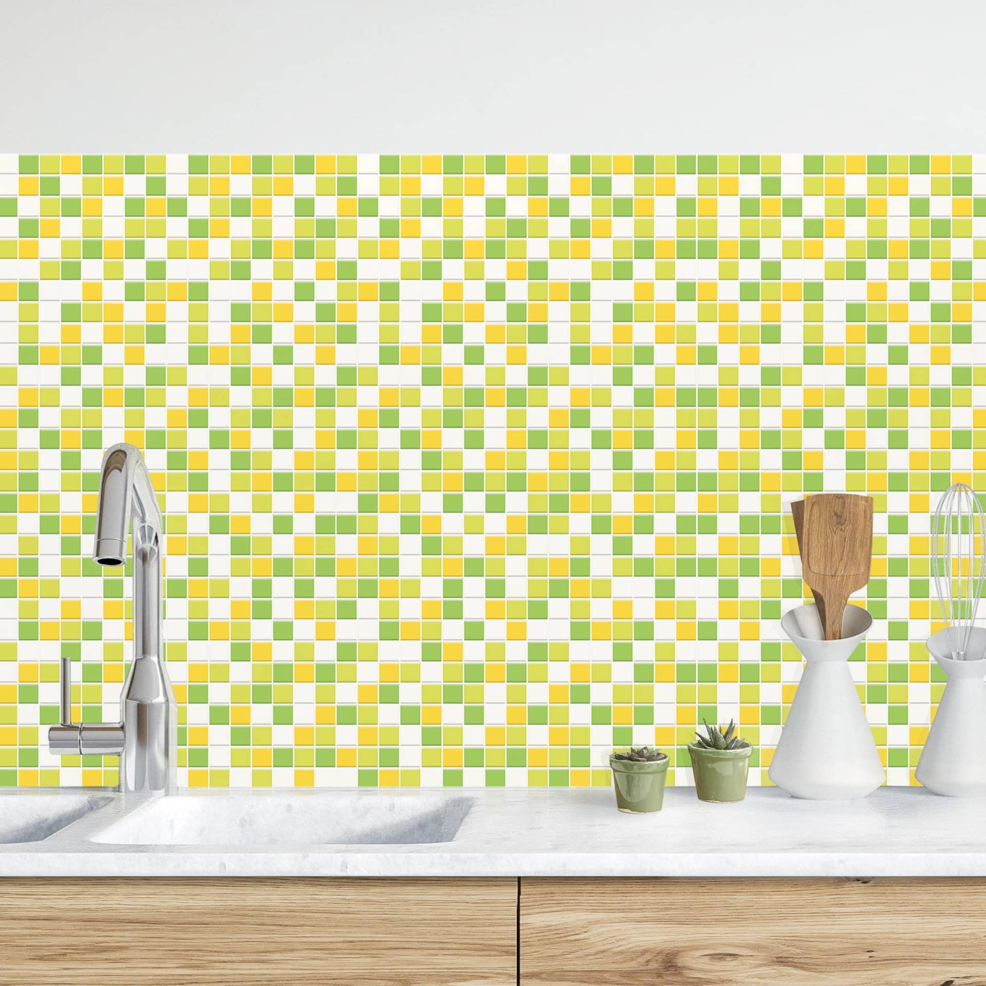 Küchenrückwand Fliesenoptik Mosaikfliesen Frühlingsset von Klebefieber