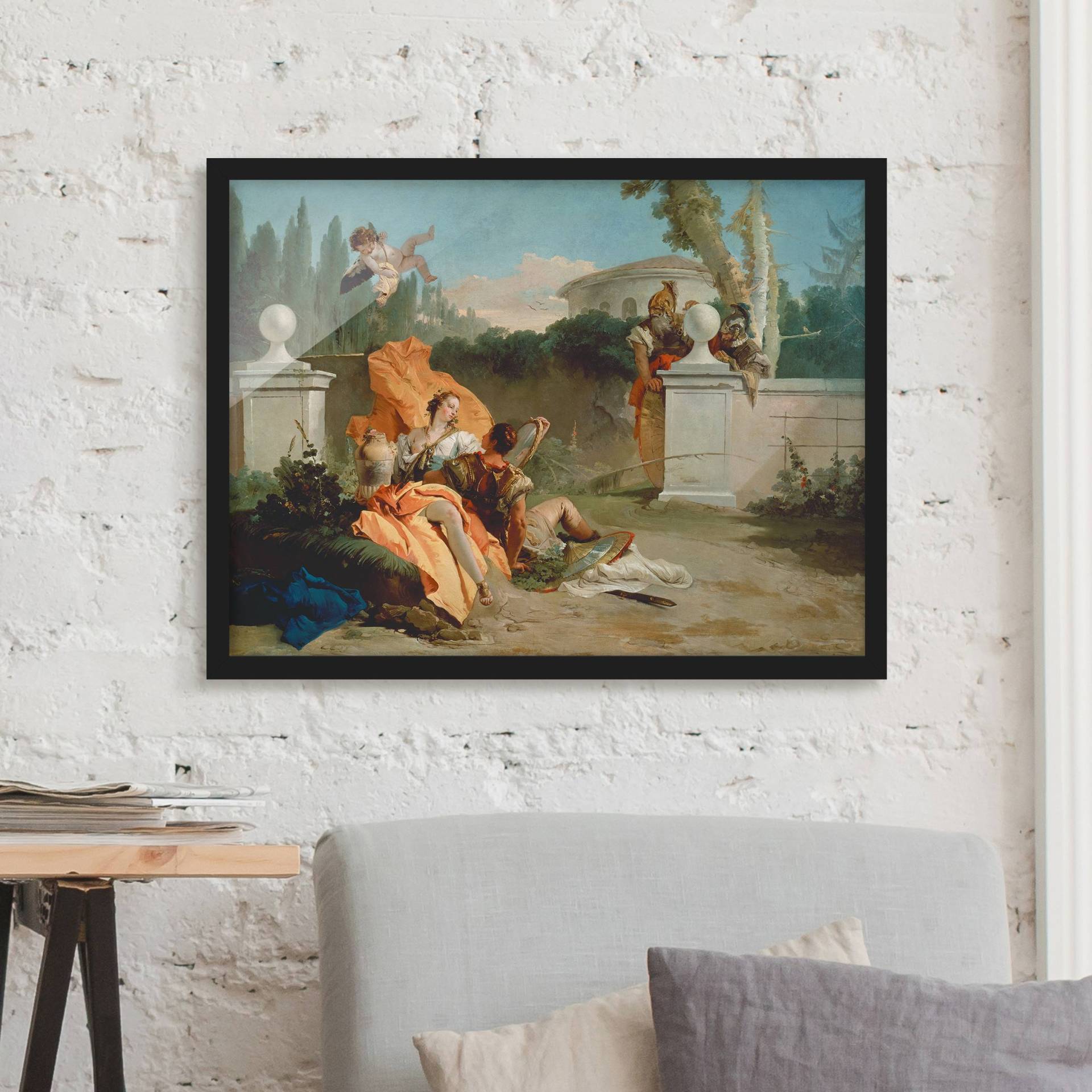 Kunstdruck mit Rahmen Giovanni Battista Tiepolo - Rinaldo und Armida von Klebefieber