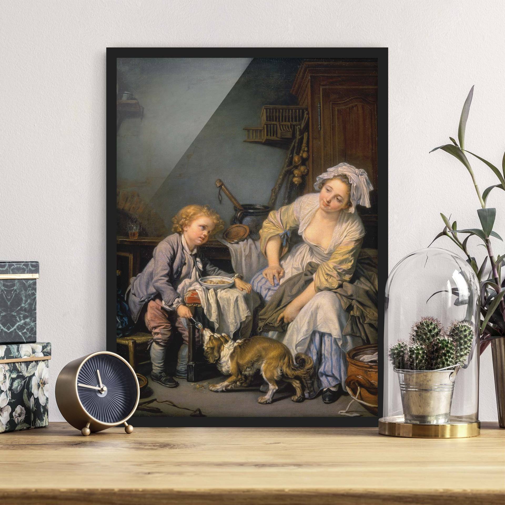 Kunstdruck mit Rahmen Jean Baptiste Greuze - Das verwöhnte Kind von Klebefieber