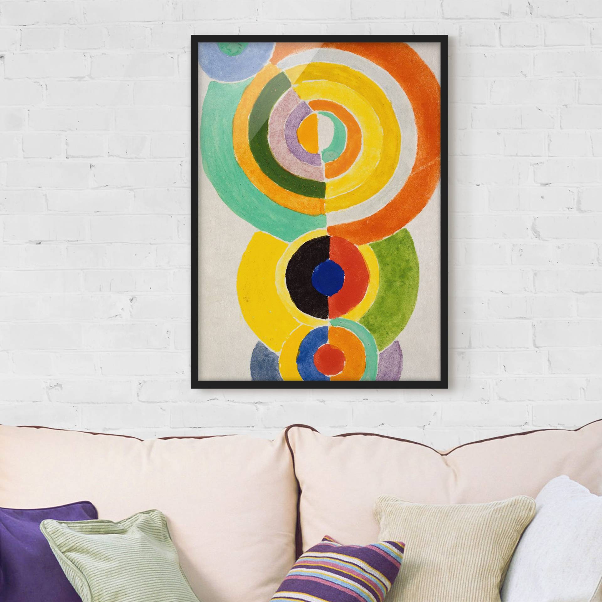 Kunstdruck mit Rahmen Robert Delaunay - Rhythmus I von Klebefieber