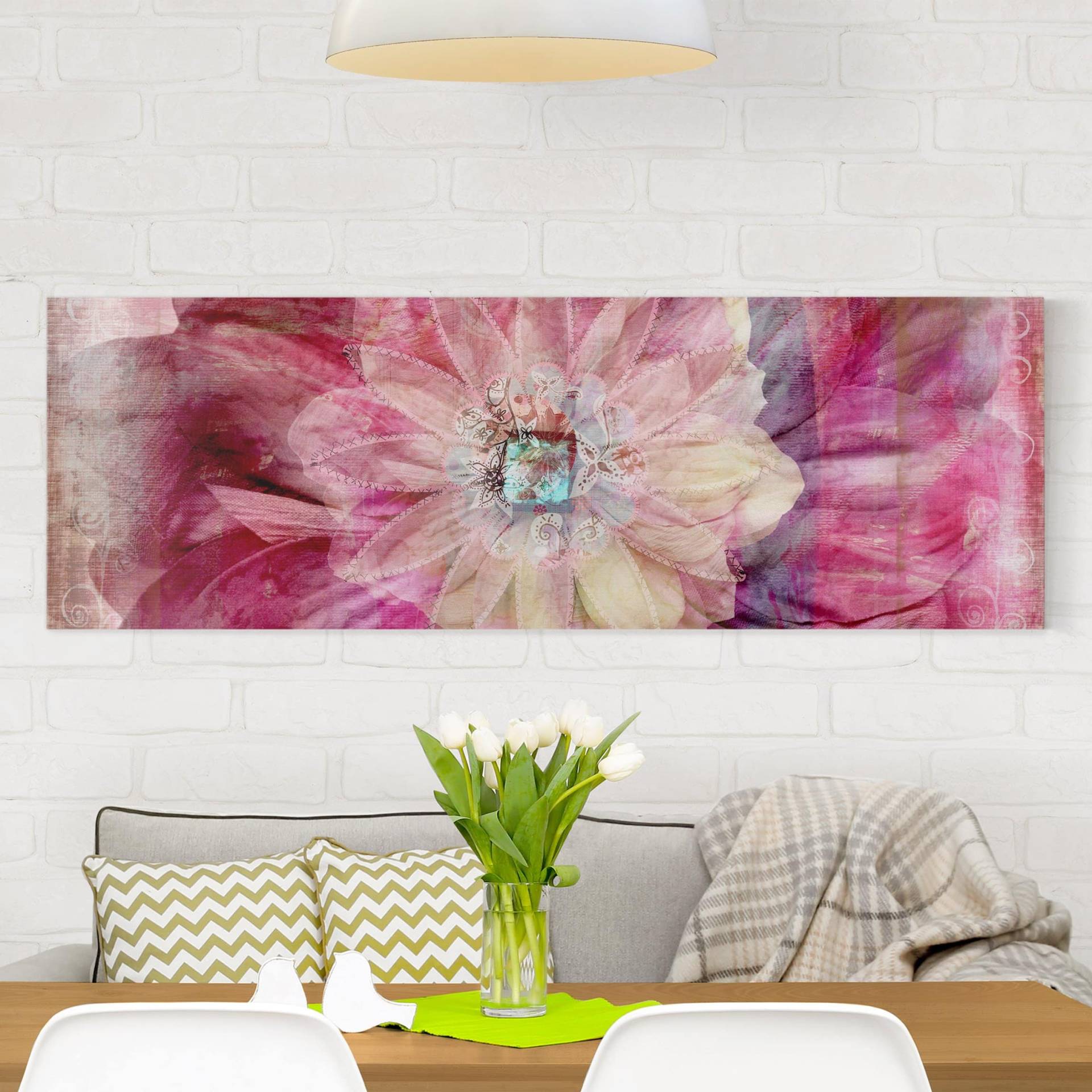 Leinwandbild Blumen Grunge Flower von Klebefieber