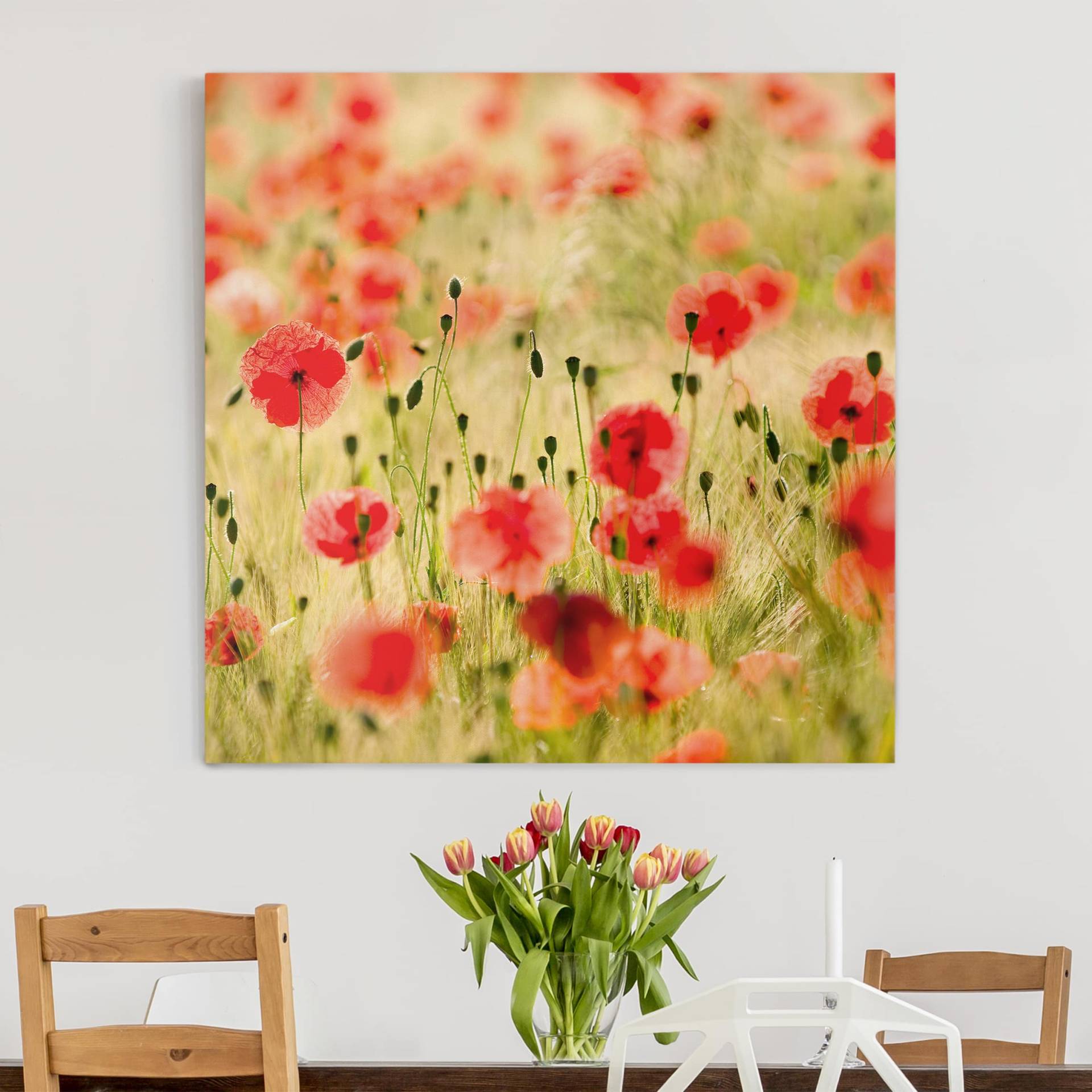 Leinwandbild Blumen Summer Poppies von Klebefieber