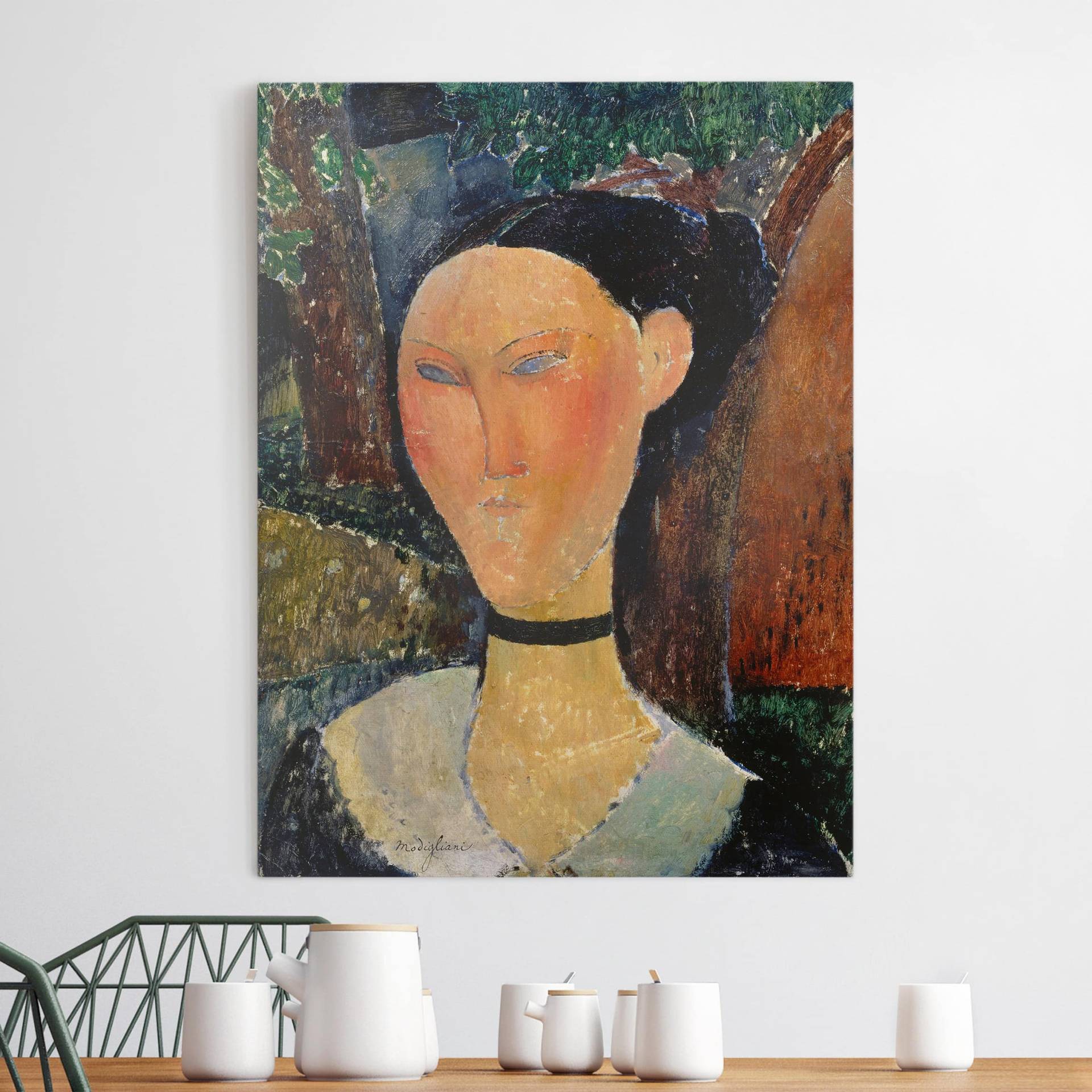 Leinwandbild Kunstdruck Amedeo Modigliani - Junge Frau von Klebefieber