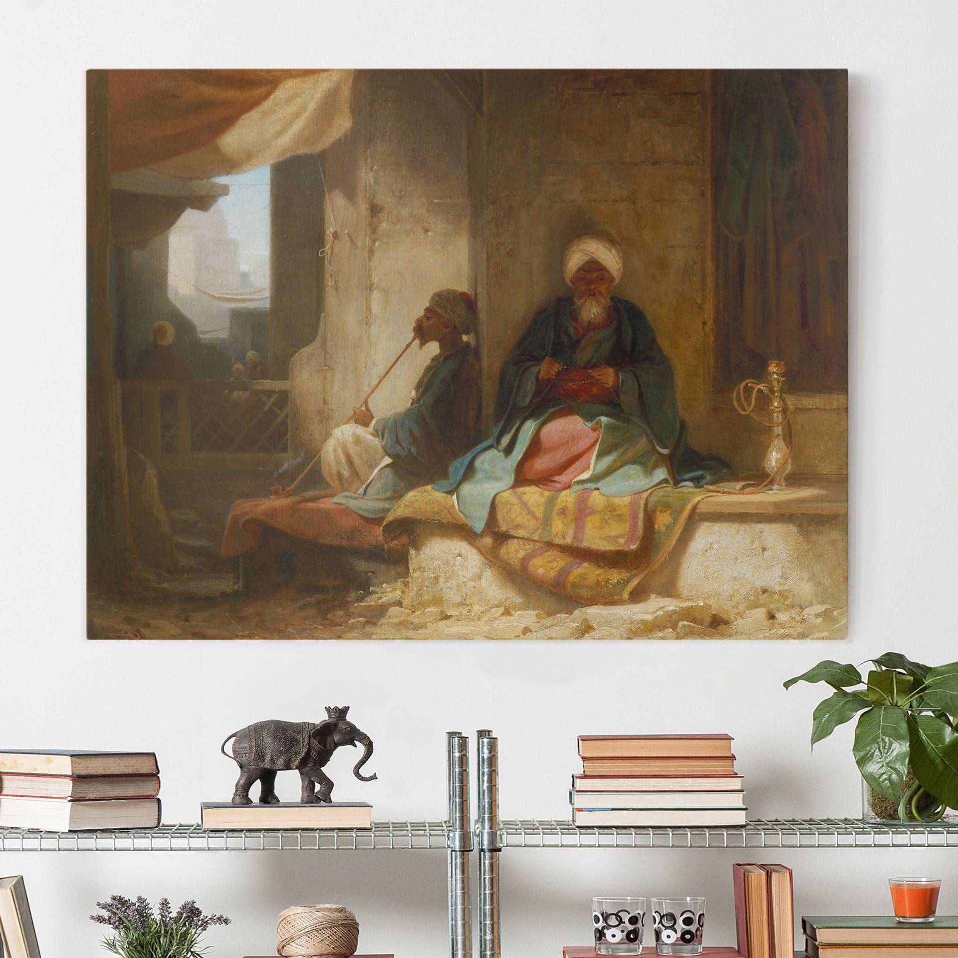 Leinwandbild Kunstdruck Carl Spitzweg - Zwei Türken im Kaffeehaus von Klebefieber