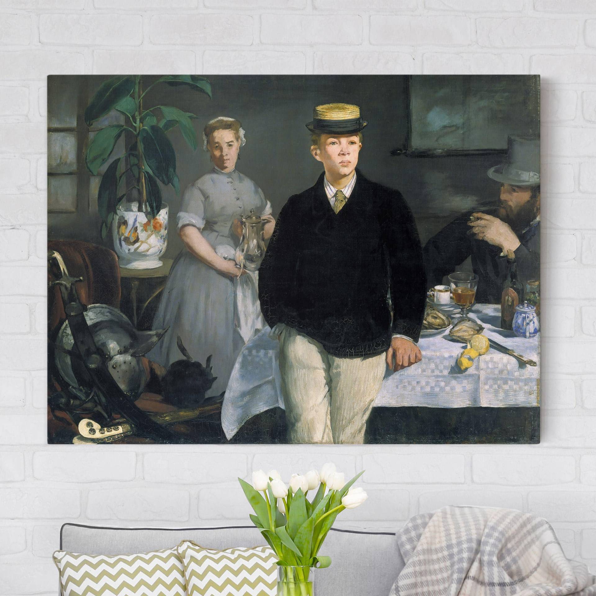 Leinwandbild Kunstdruck Edouard Manet - Frühstück im Atelier von Klebefieber