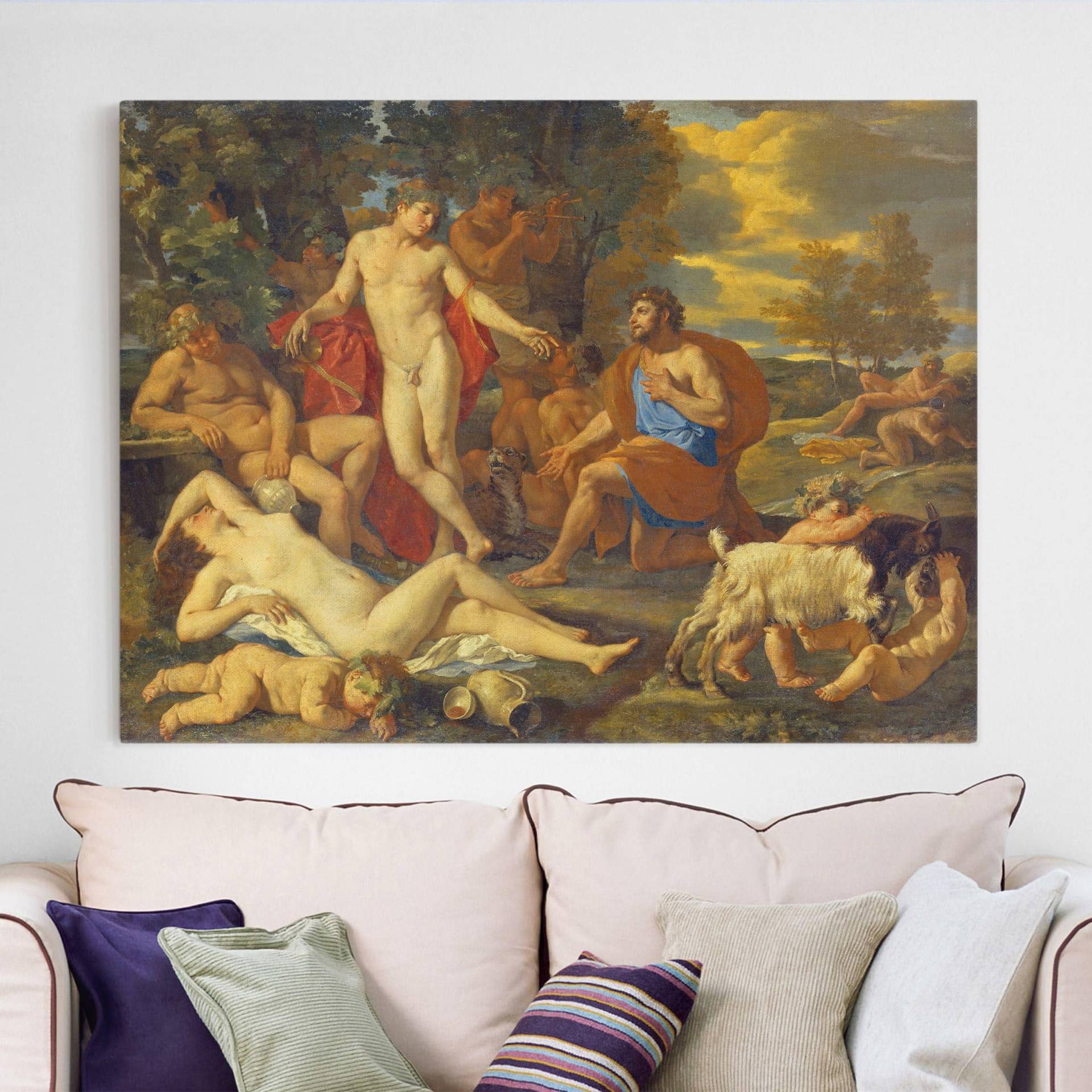 Leinwandbild Kunstdruck Nicolas Poussin - Midas und Bacchus von Klebefieber