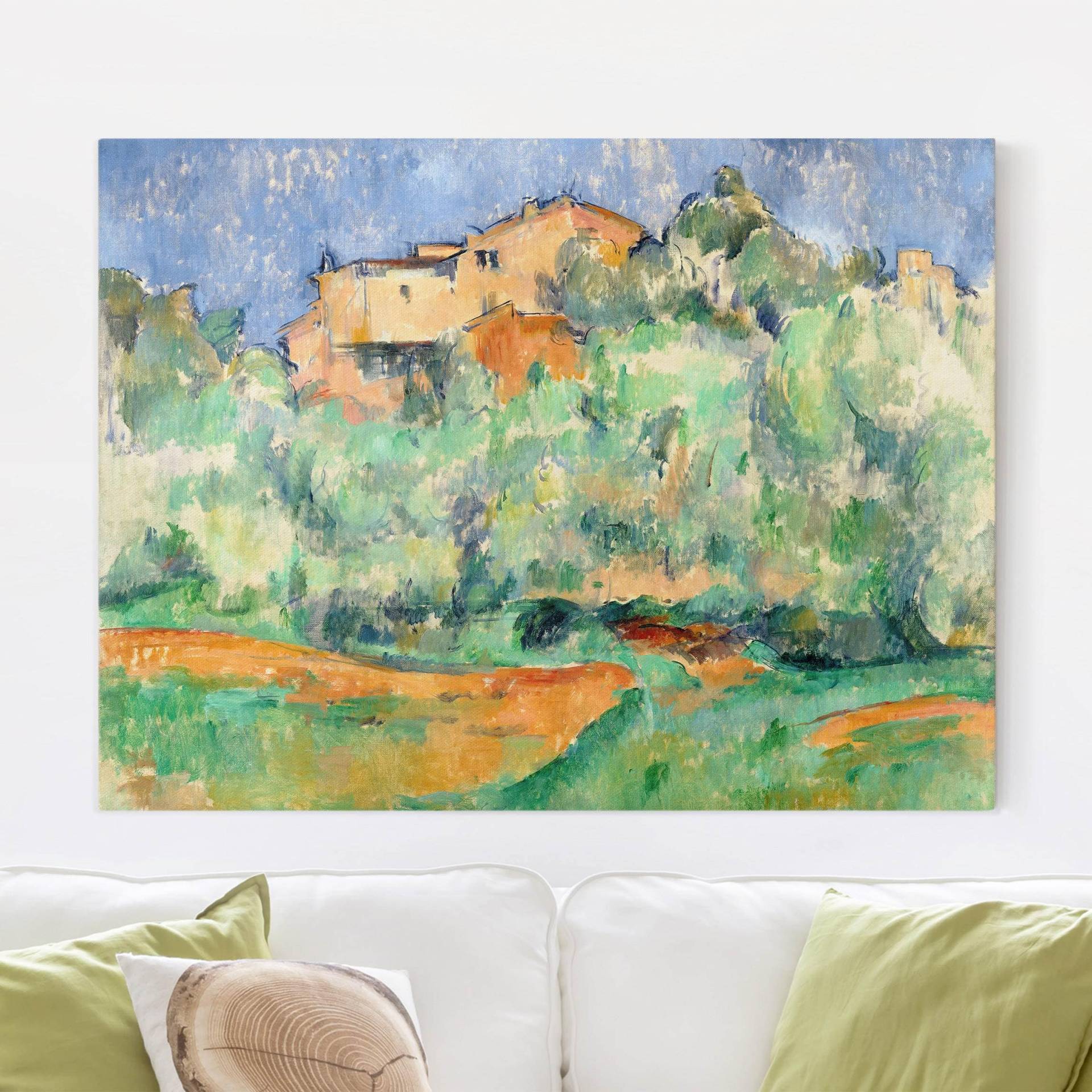 Leinwandbild Kunstdruck Paul Cézanne - Haus auf Anhöhe von Klebefieber