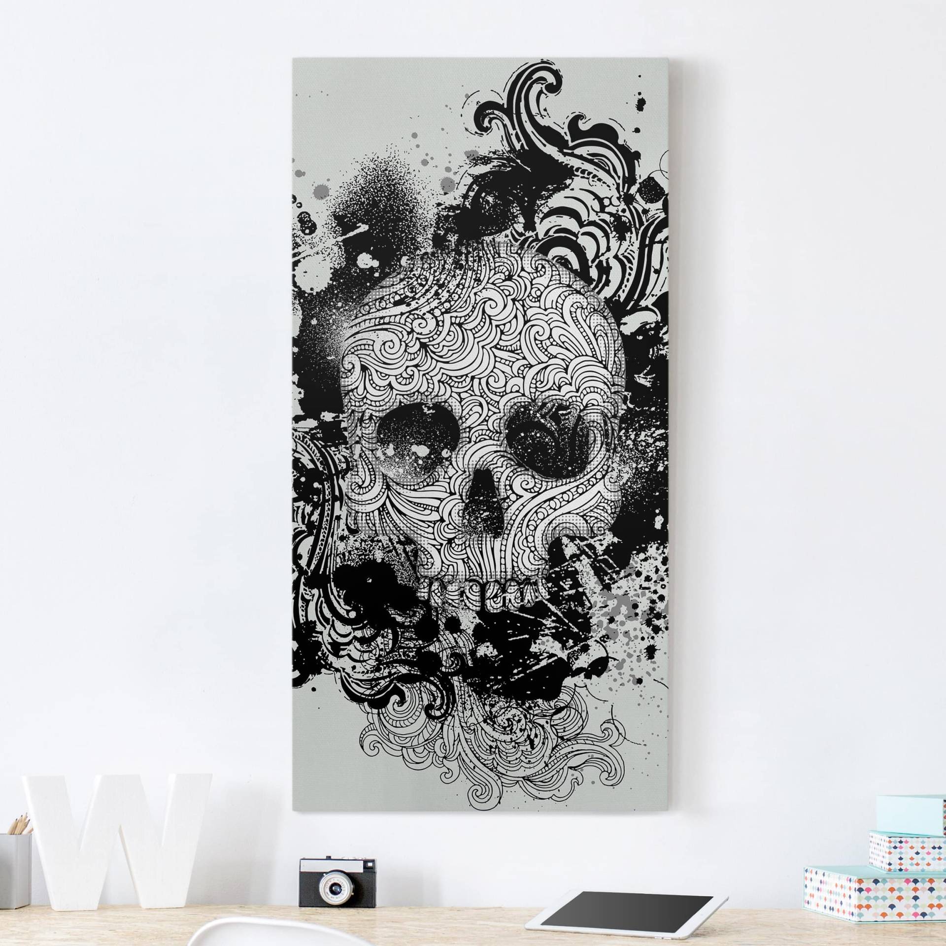 Leinwandbild Kunstdruck Skull von Klebefieber