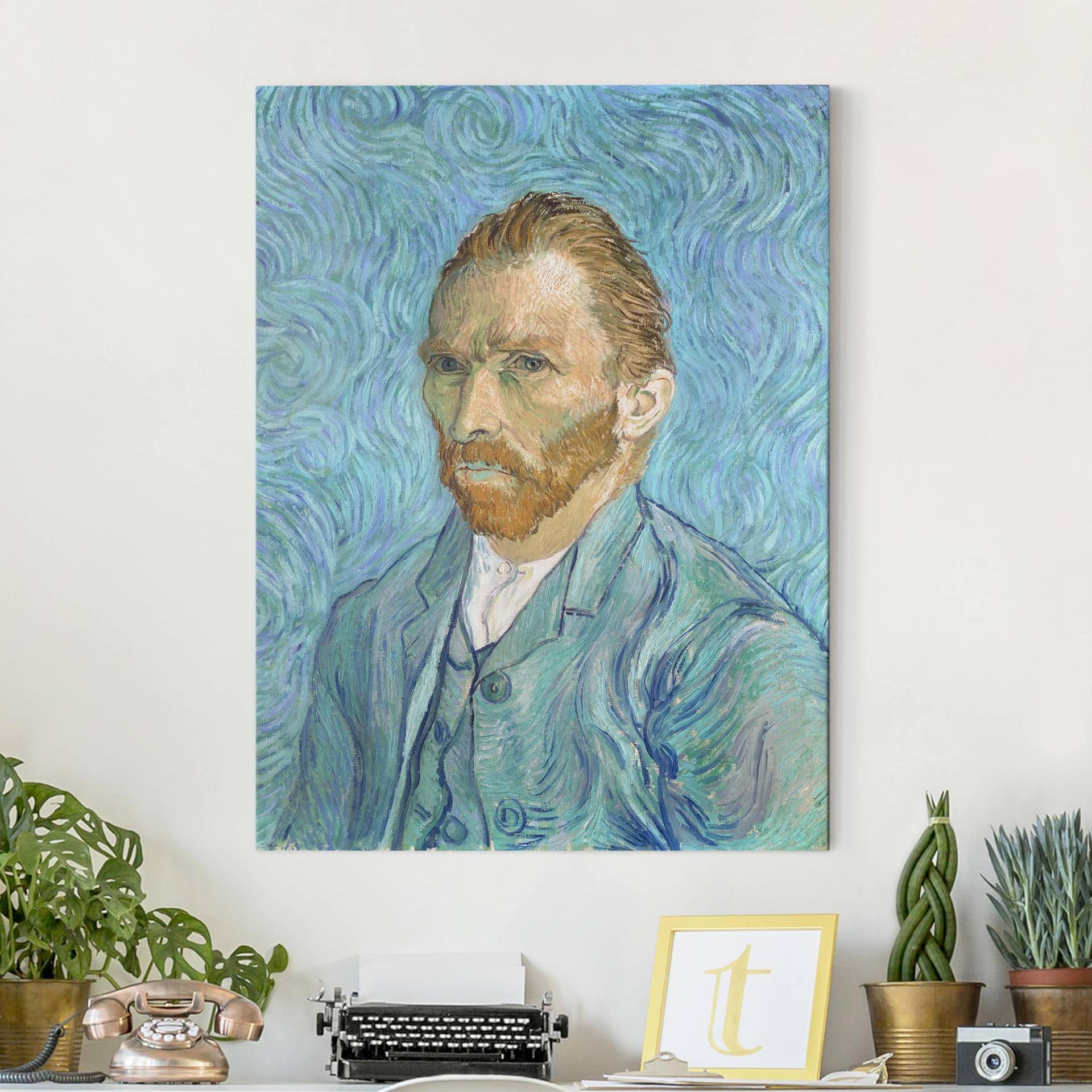 Leinwandbild Kunstdruck Vincent van Gogh - Selbstbildnis 1889 von Klebefieber