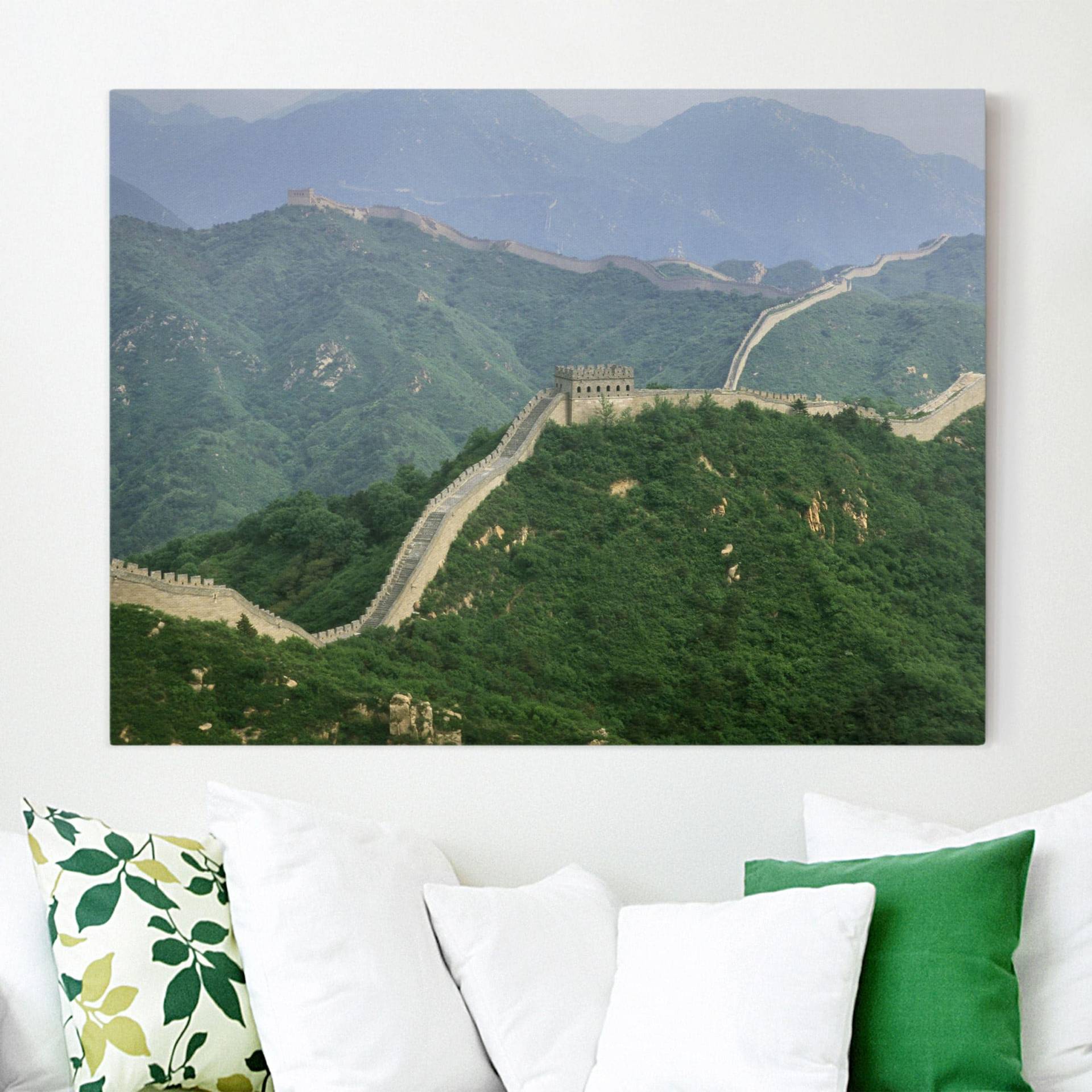 Leinwandbild Natur & Landschaft Die chinesische Mauer im Grünen von Klebefieber