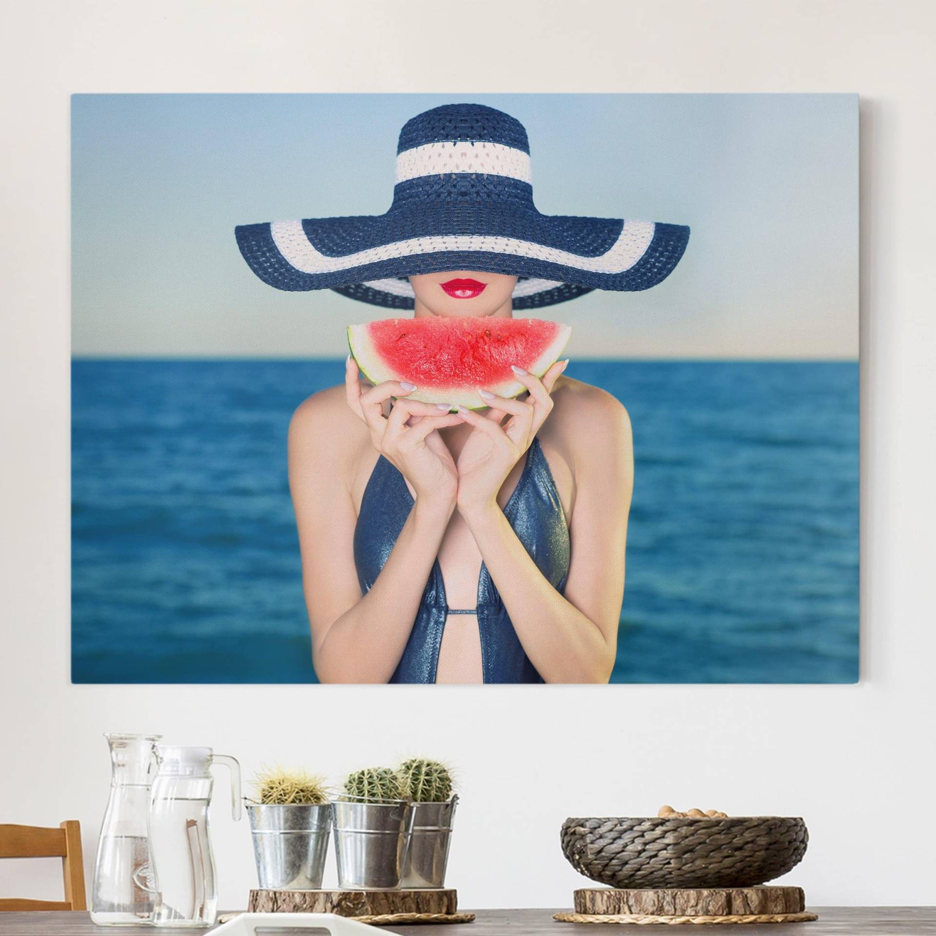 Leinwandbild Portrait Happy Holiday von Klebefieber