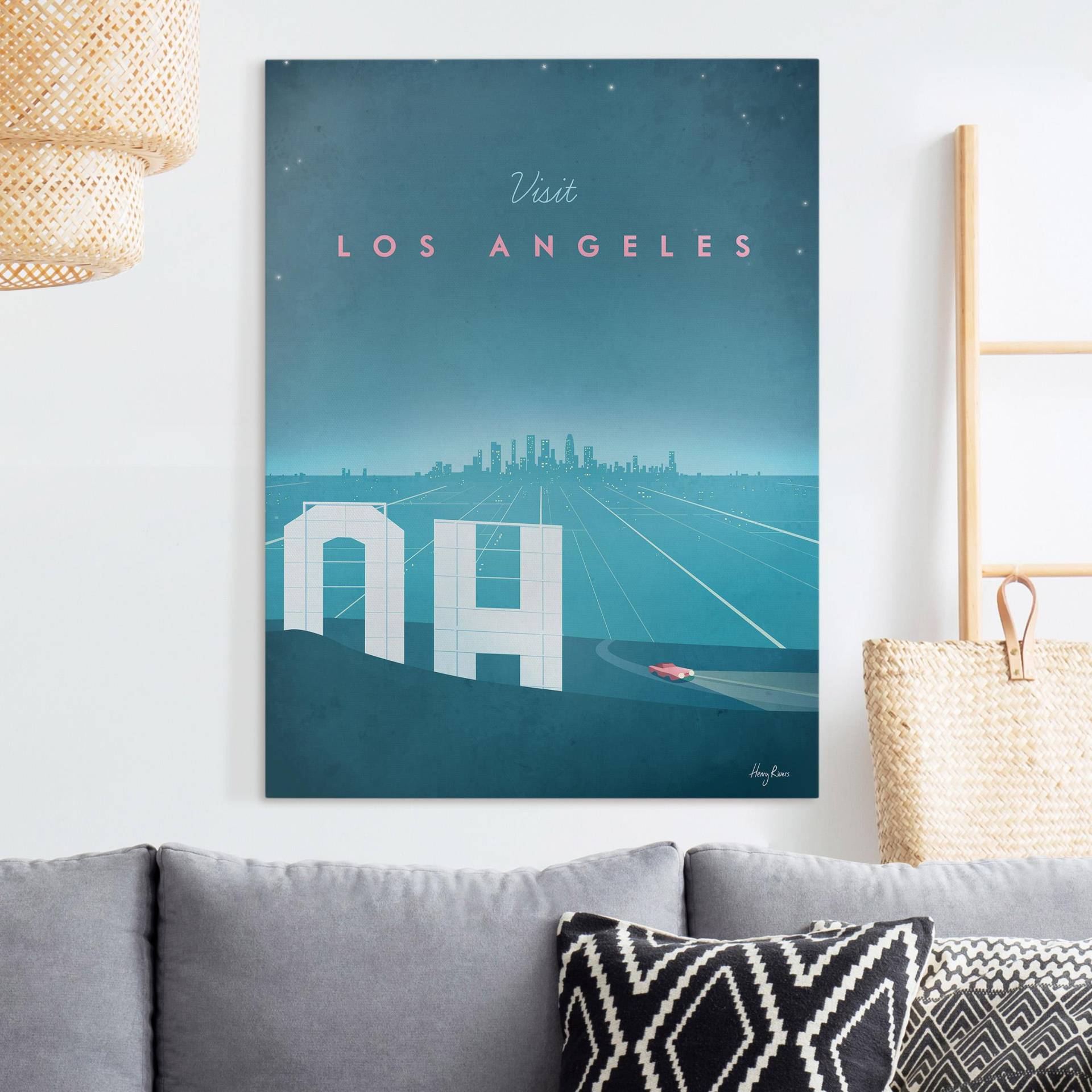 Leinwandbild Reiseposter - Los Angeles von Klebefieber