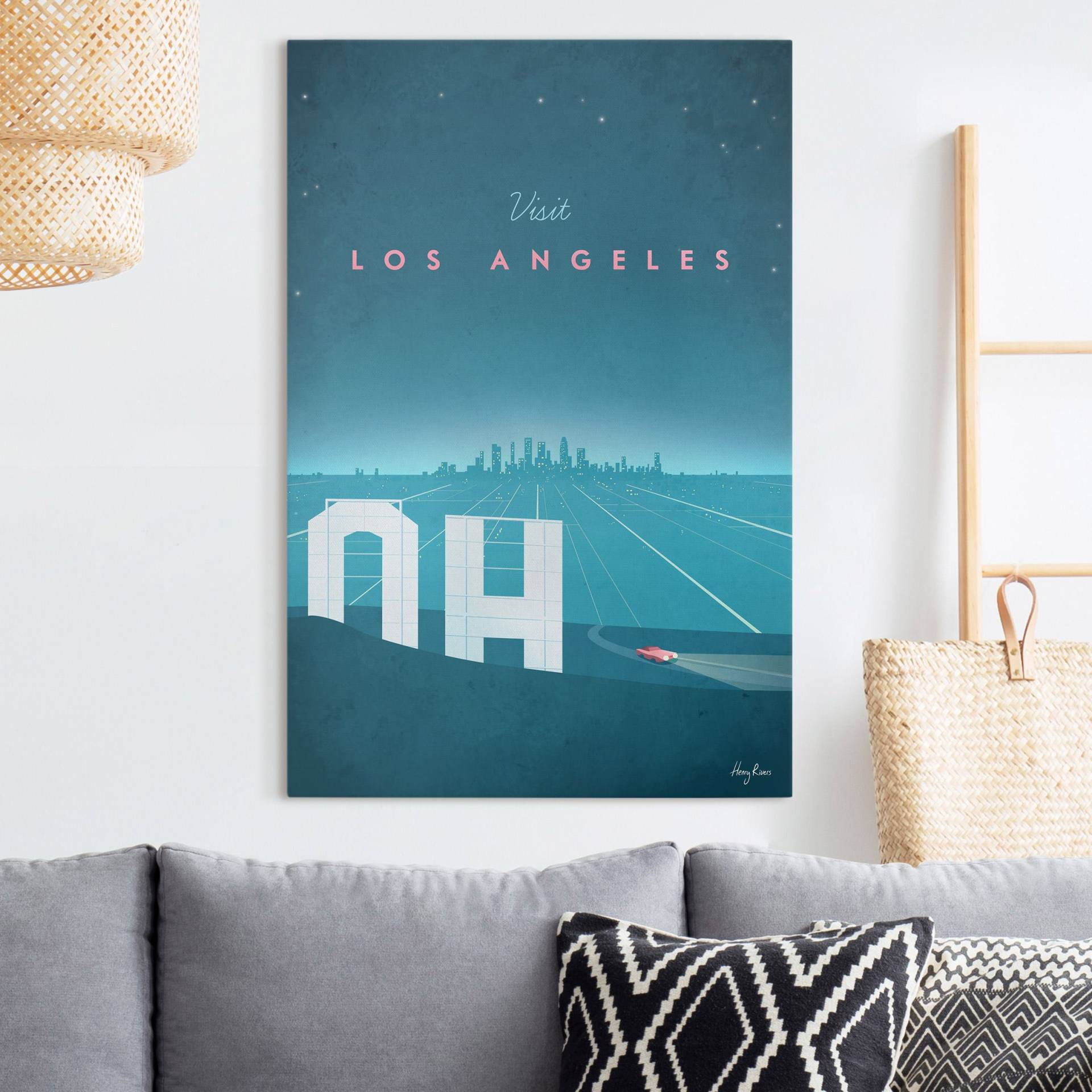 Leinwandbild Reiseposter - Los Angeles von Klebefieber