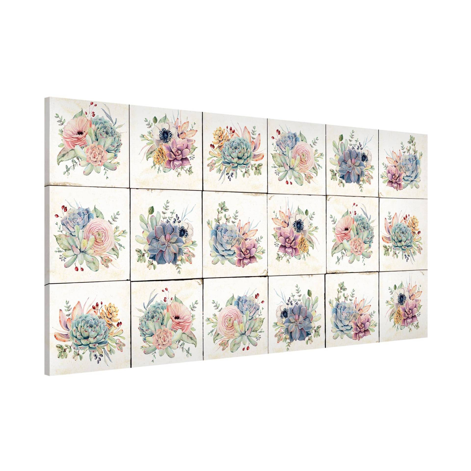 Magnettafel Aquarell Blumen Landhaus von Klebefieber