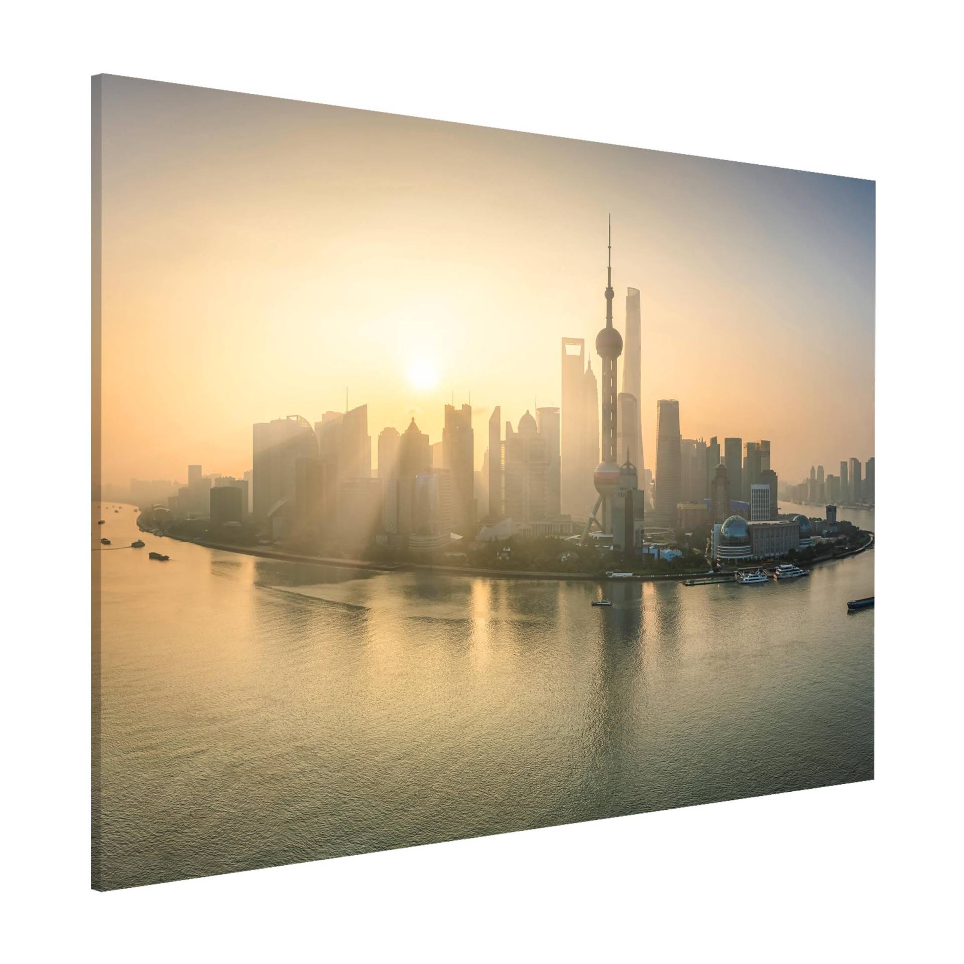 Magnettafel Pudong bei Sonnenaufgang von Klebefieber