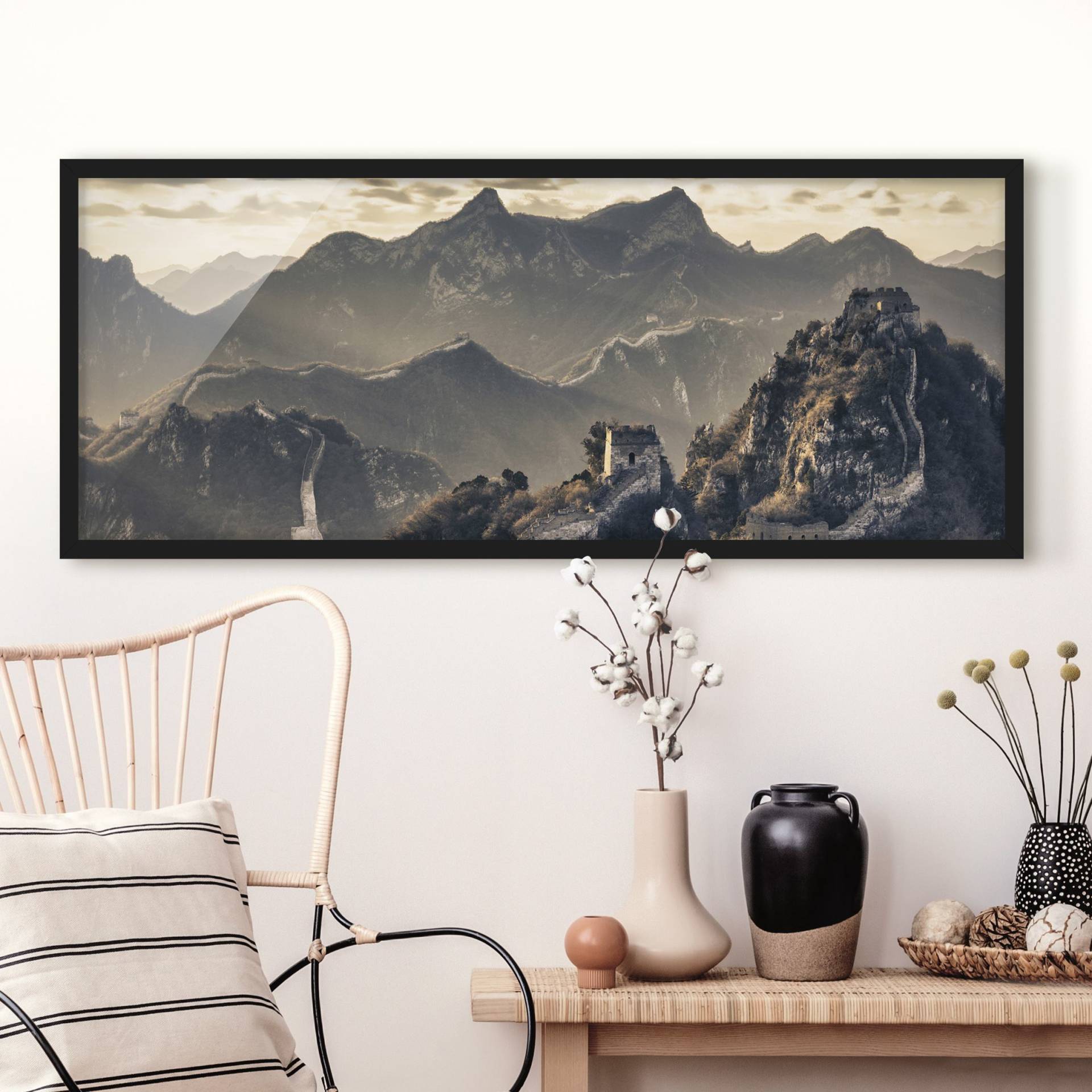 Natur & Landschaft Bild mit Rahmen Die große chinesische Mauer von Klebefieber