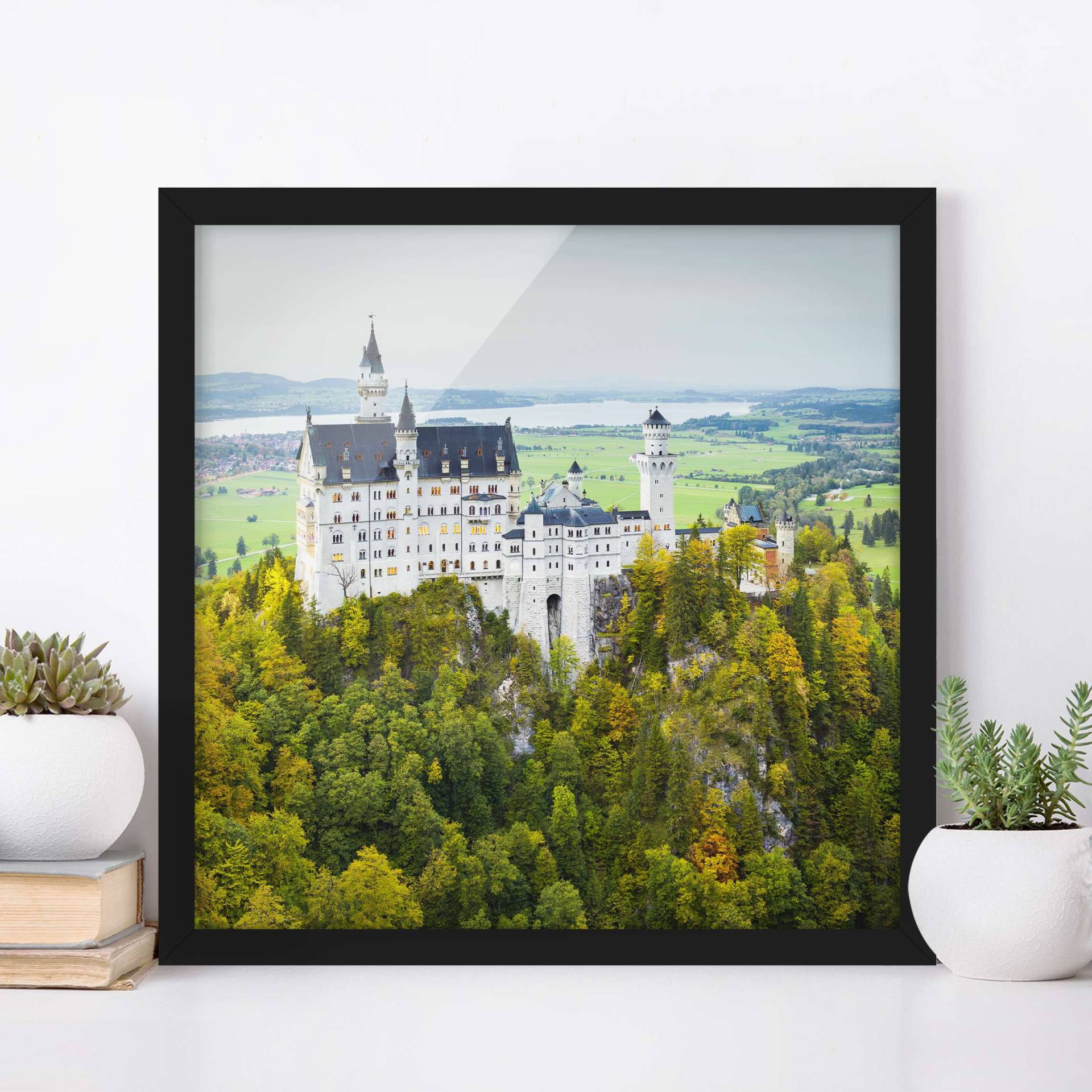 Natur & Landschaft Bild mit Rahmen Schloss Neuschwanstein Panorama von Klebefieber