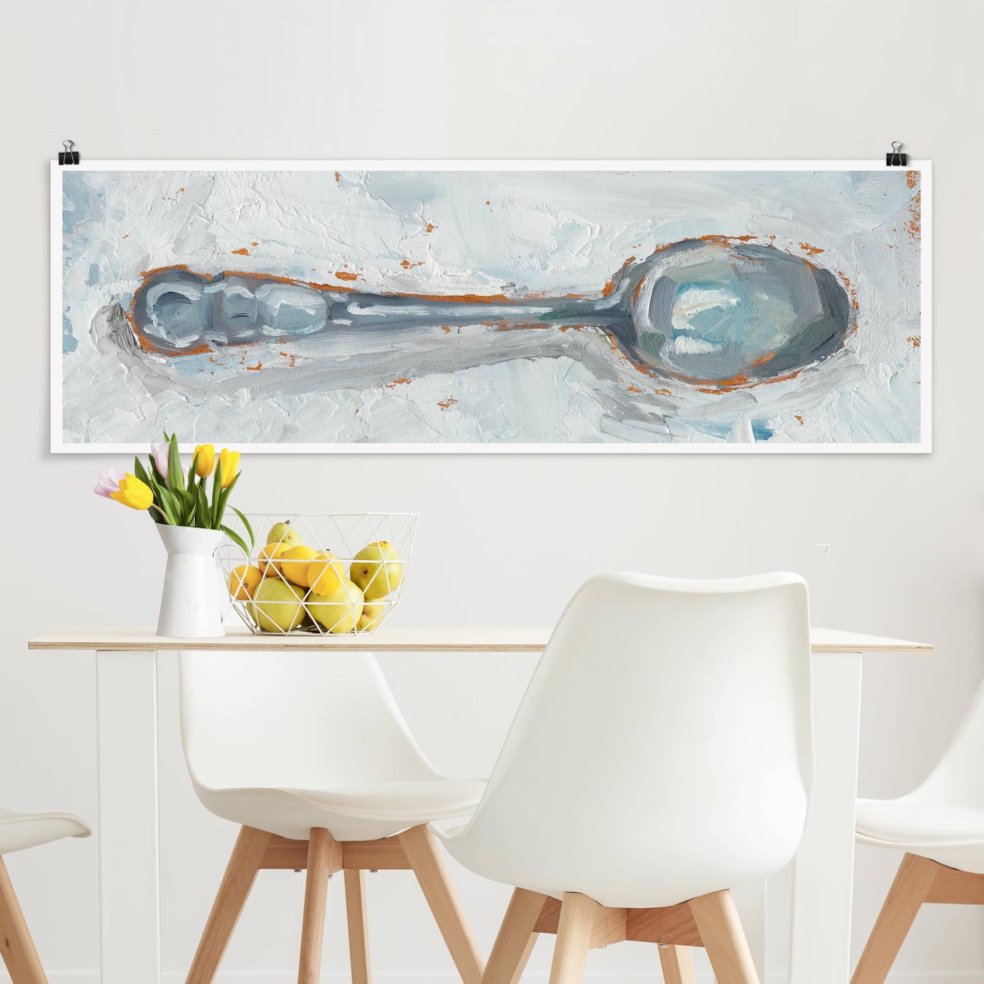 Panorama Poster Küche Impressionistisches Besteck - Löffel von Klebefieber
