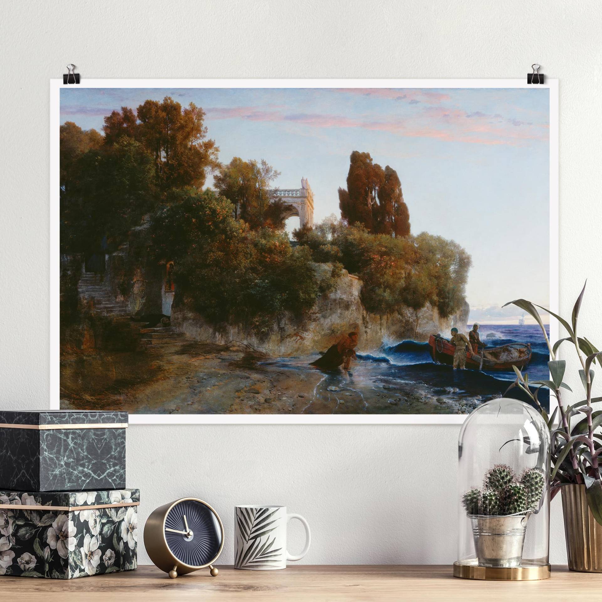 Poster Arnold Böcklin - Schloss am Meer von Klebefieber