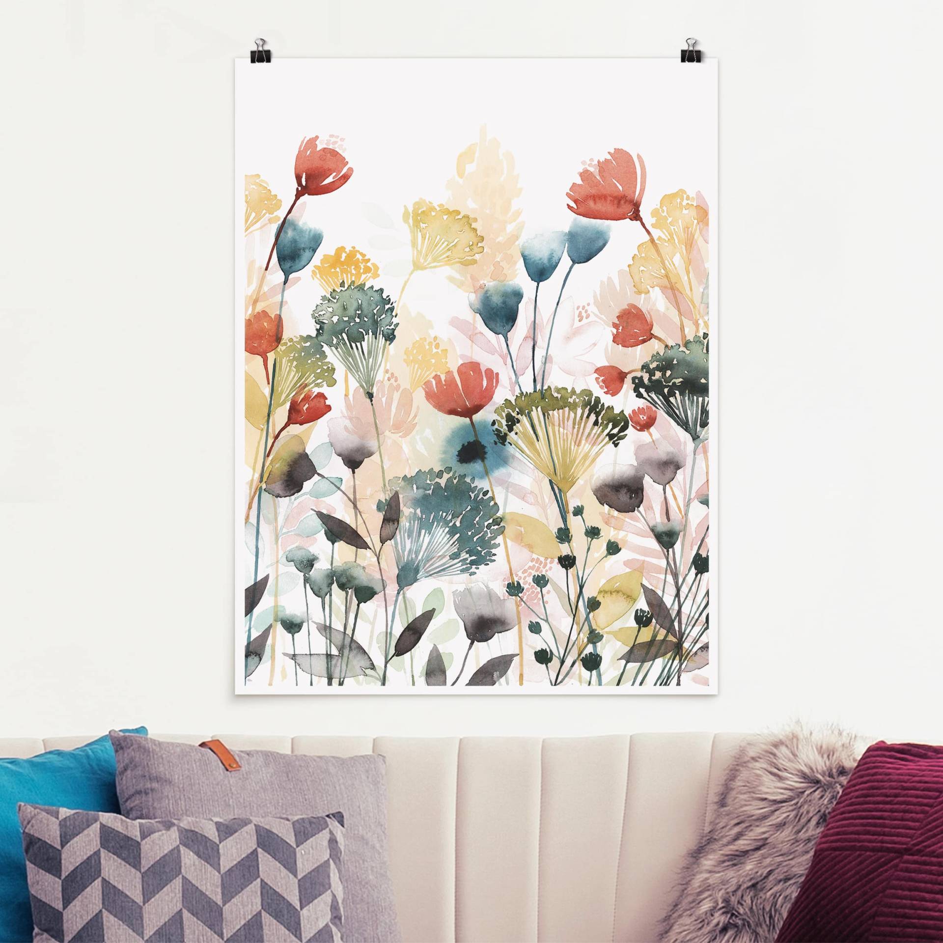 Poster Blumen Wildblumen im Sommer II von Klebefieber