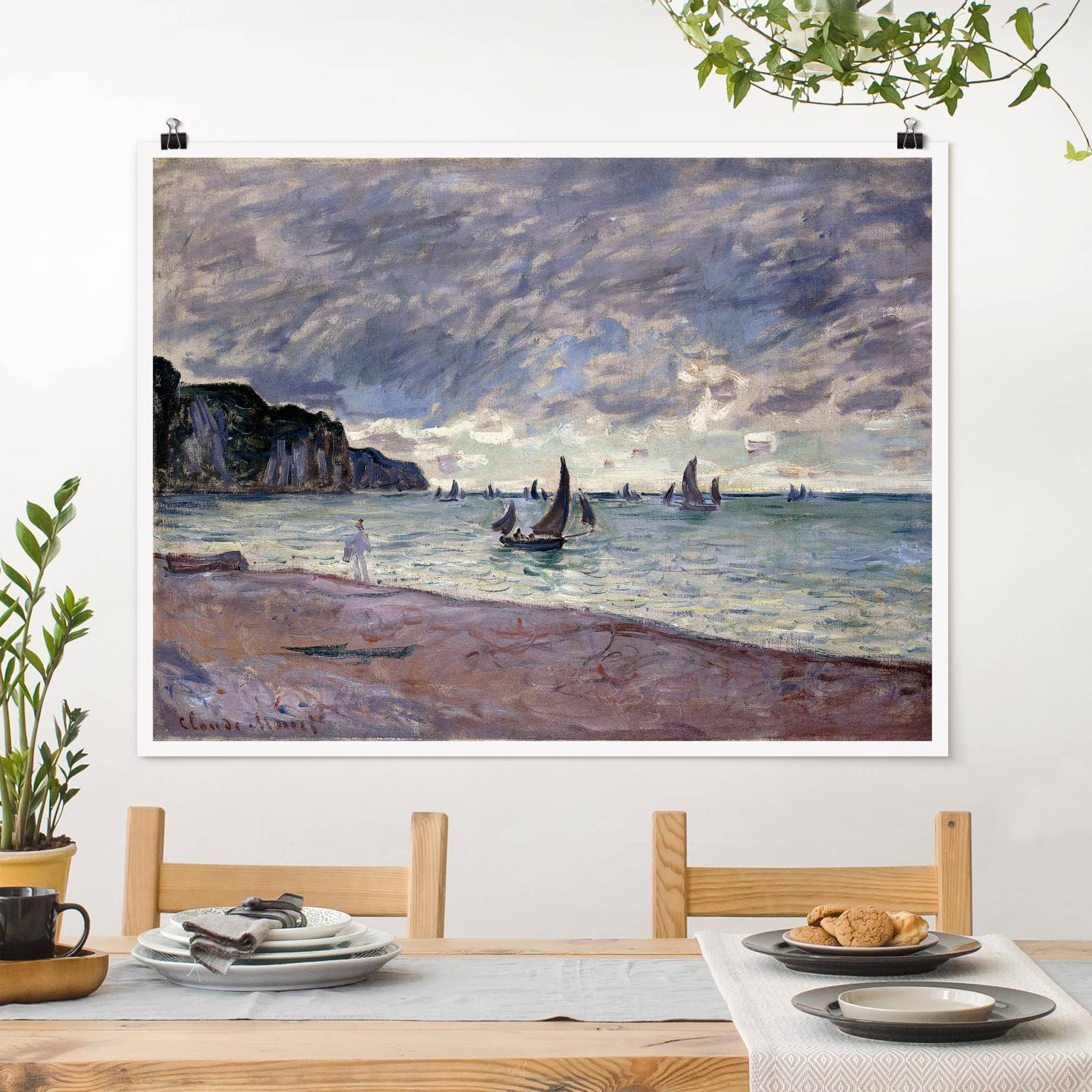Poster Claude Monet - Küste von Pourville von Klebefieber