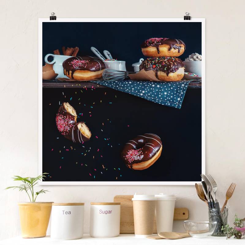 Poster Donuts vom Küchenregal von Klebefieber