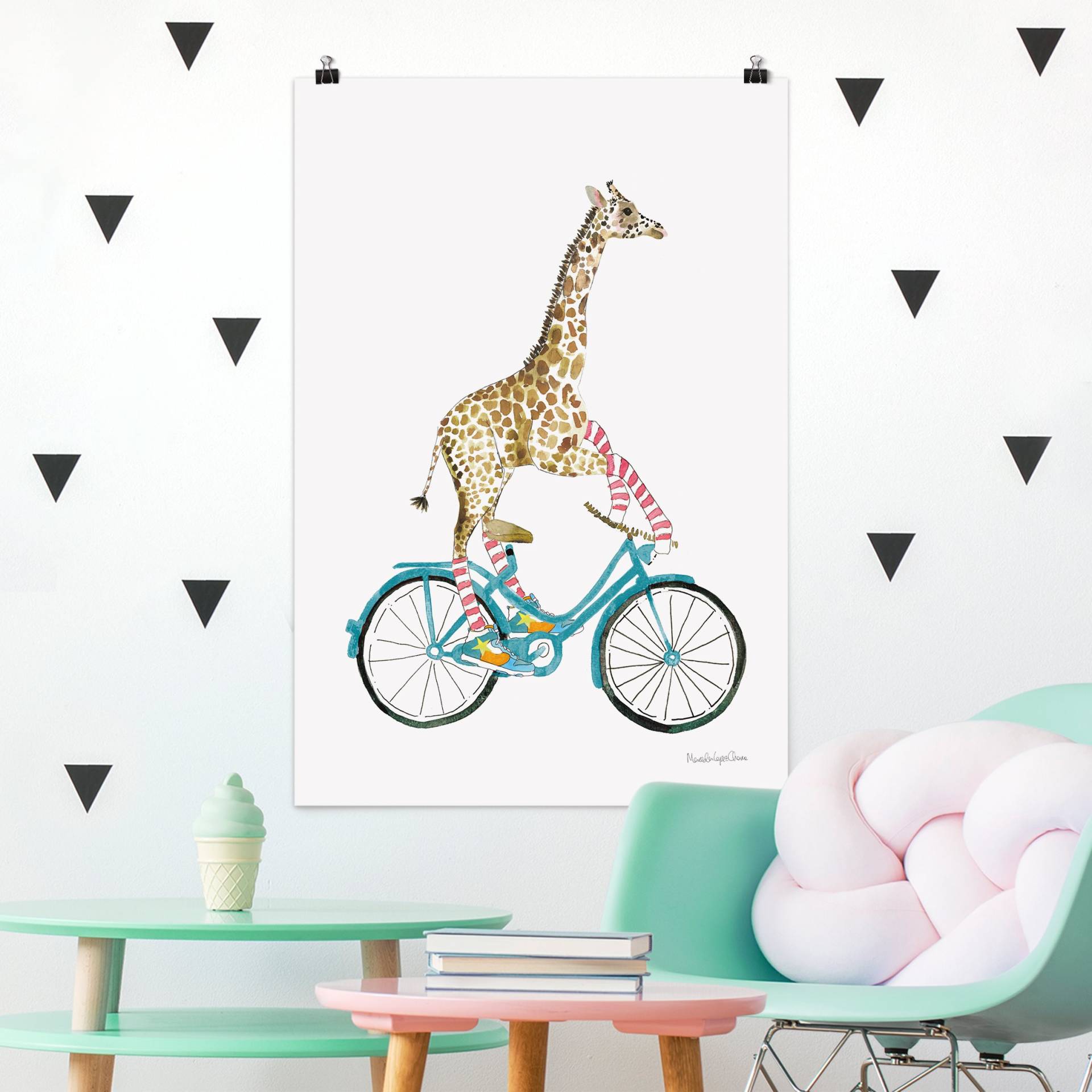 Poster Giraffe auf Freudenfahrt II von Klebefieber