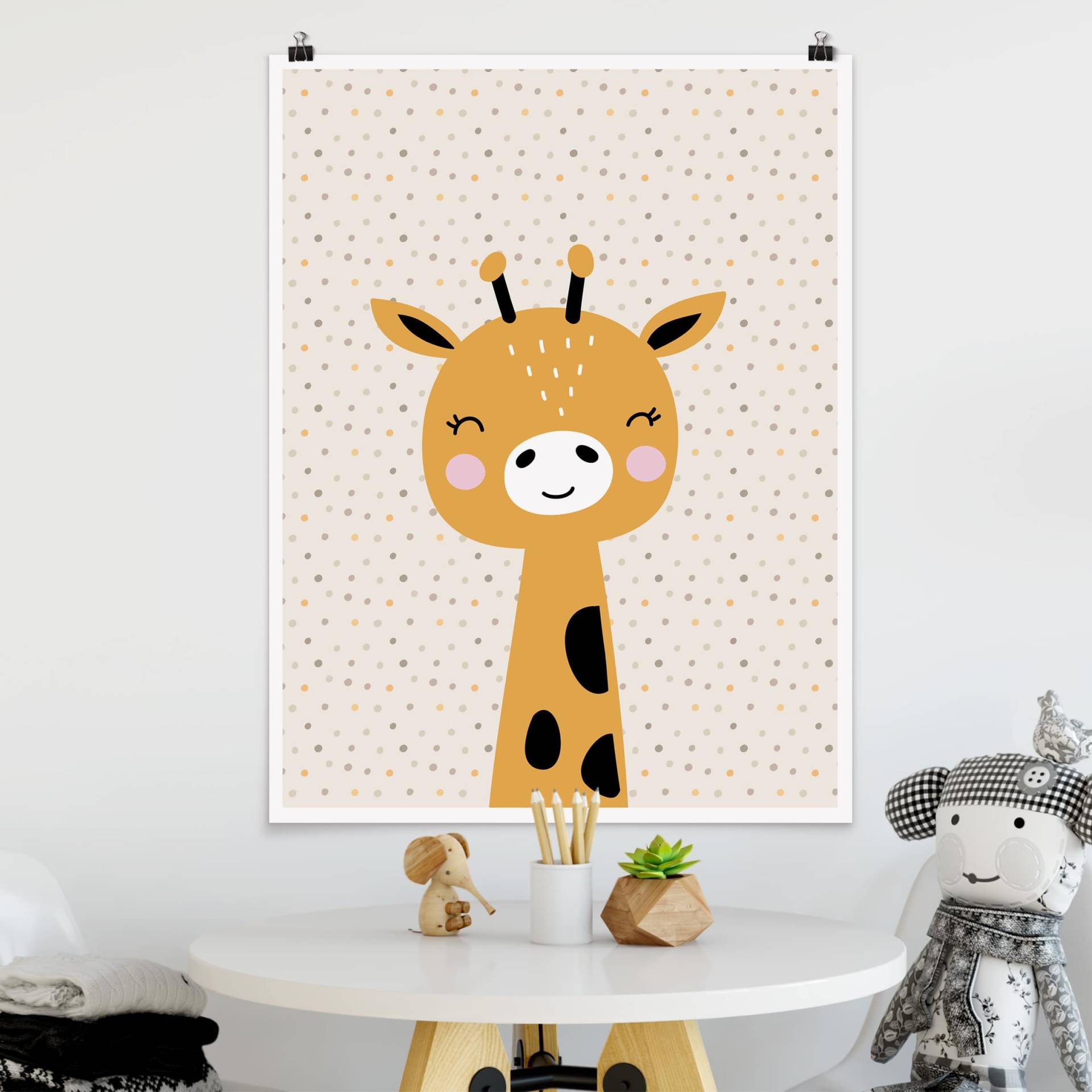 Poster Kinderzimmer Baby Giraffe von Klebefieber