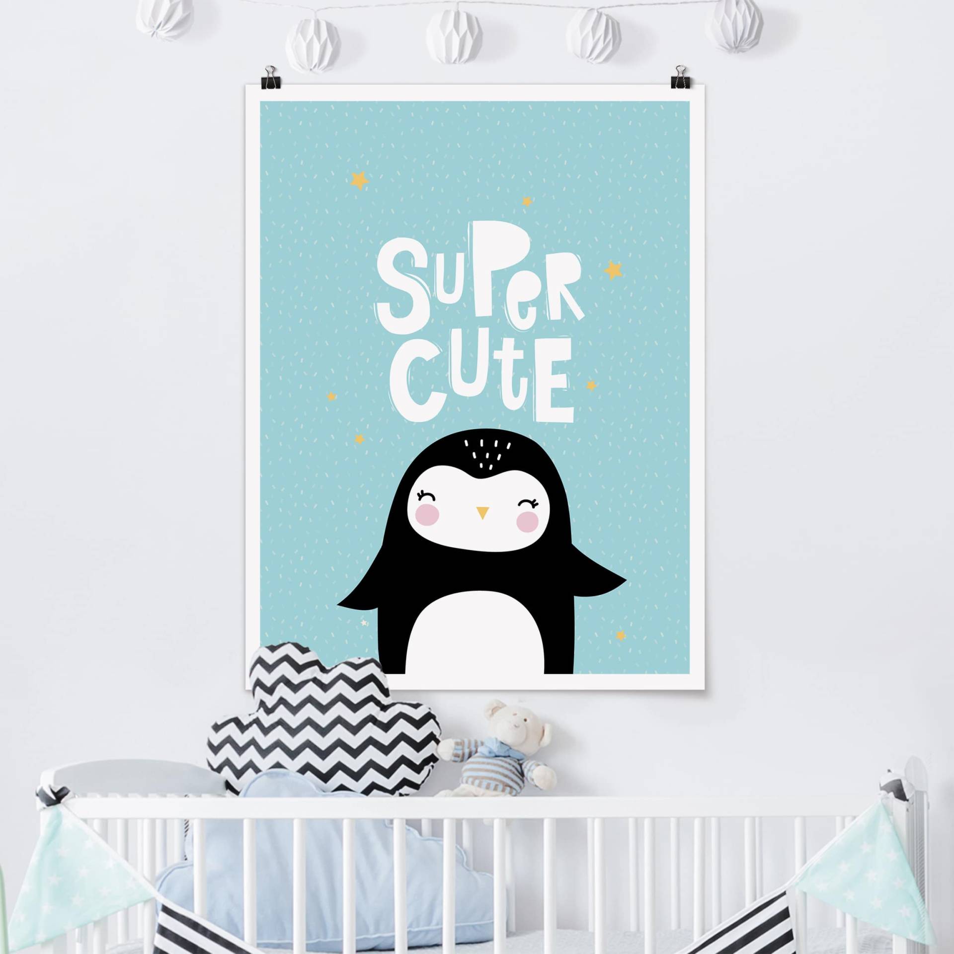 Poster Kinderzimmer Super Cute Pinguin von Klebefieber