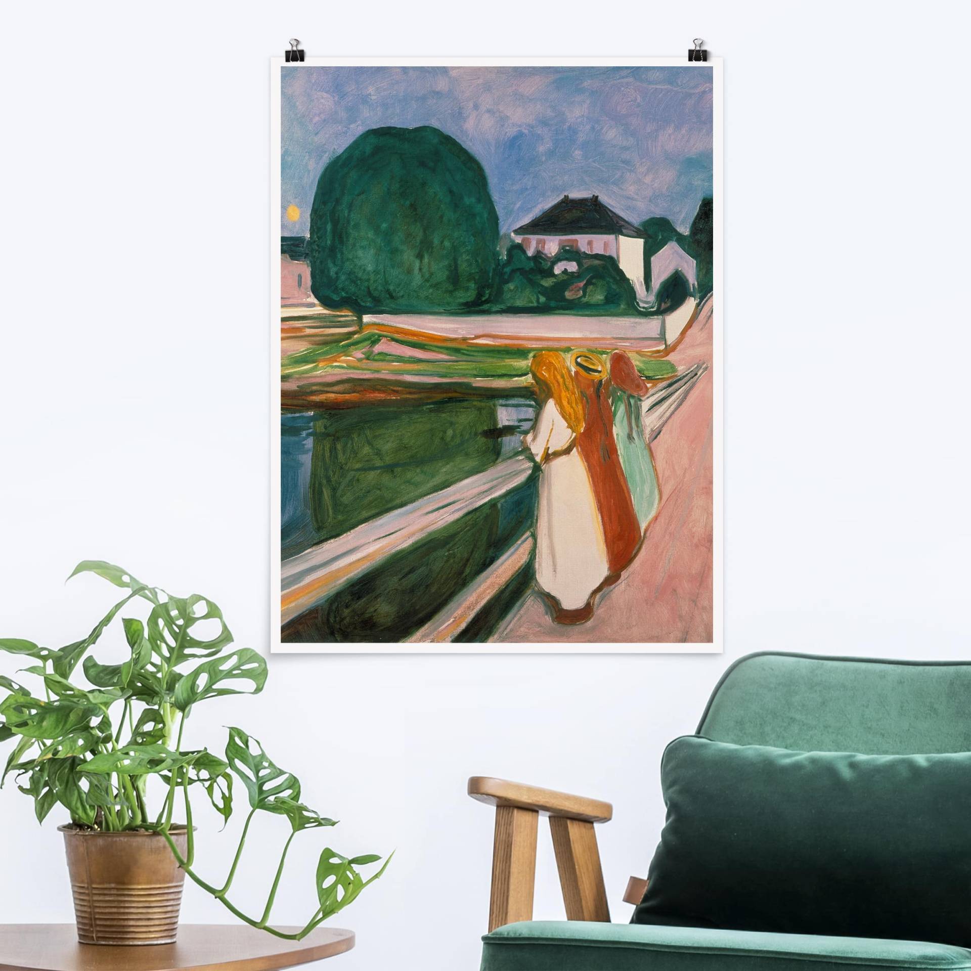 Poster Kunstdruck Edvard Munch - Weiße Nacht von Klebefieber