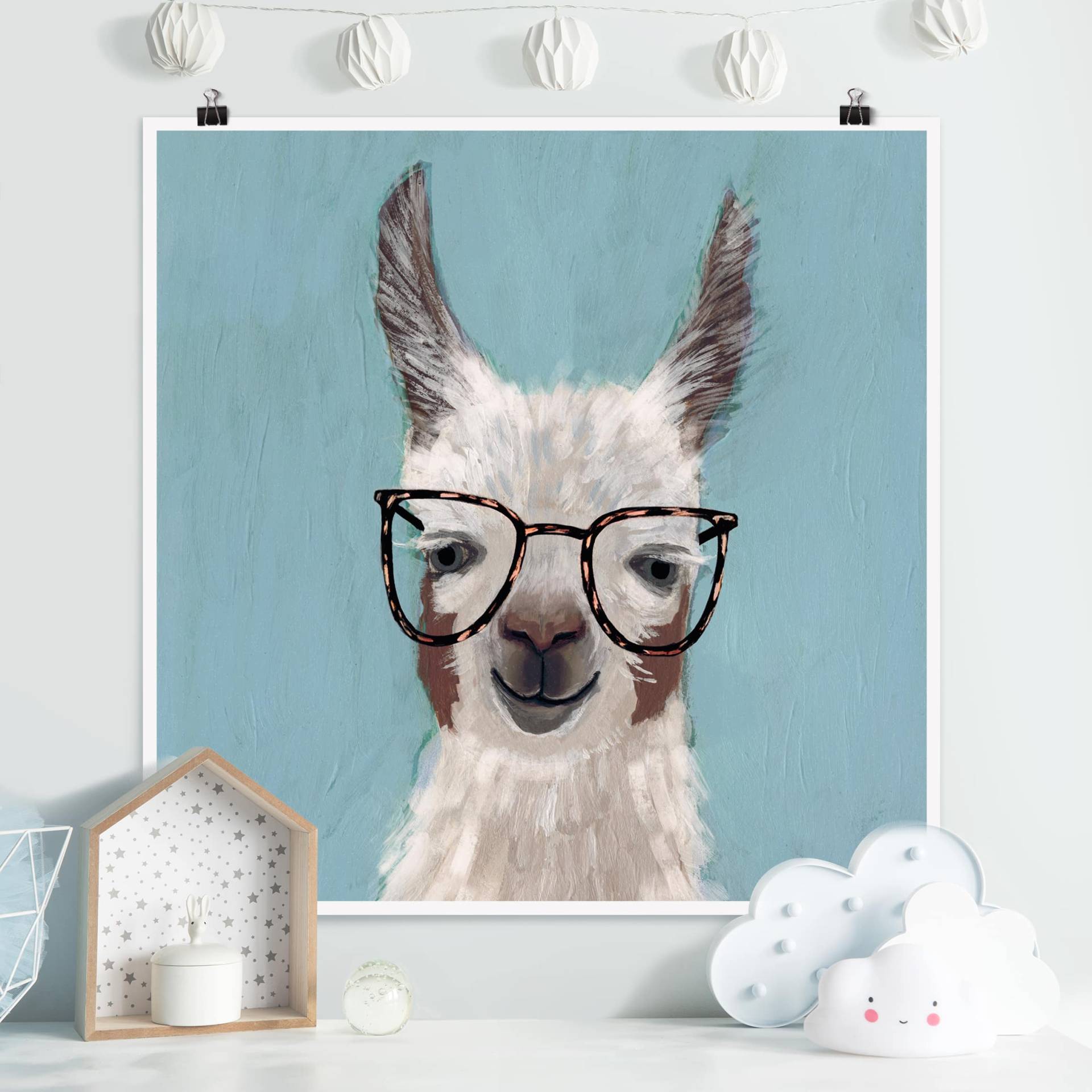 Poster Lama mit Brille II von Klebefieber