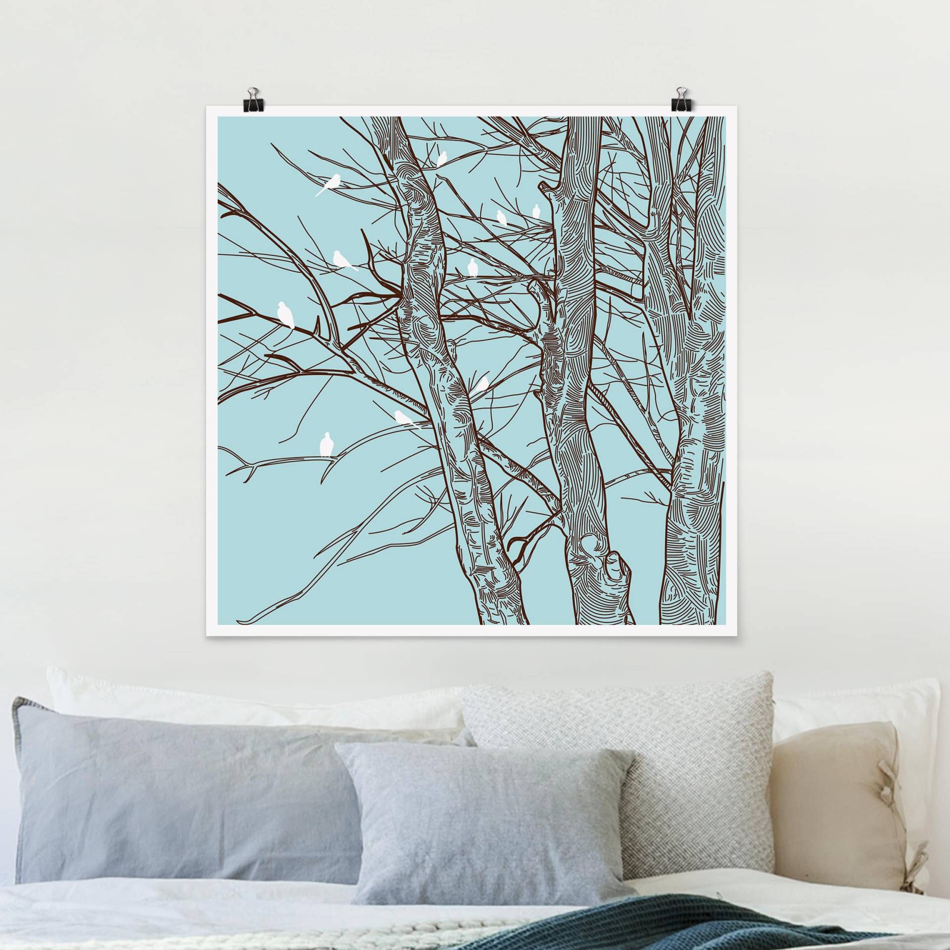 Poster Winterbäume von Klebefieber