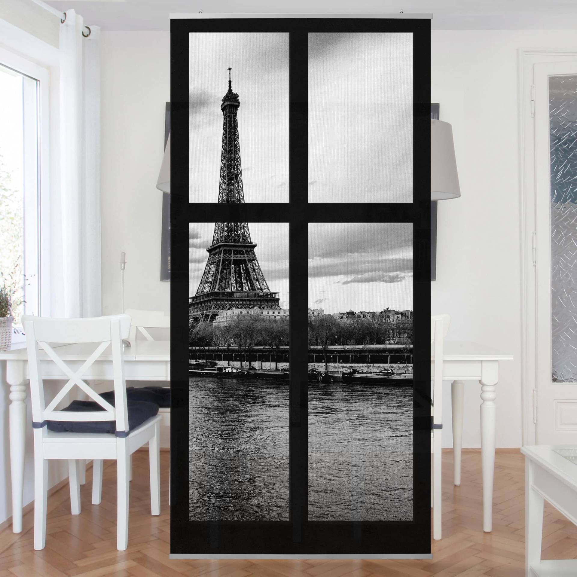 Raumteiler Fenster Eiffelturm Seine Paris von Klebefieber