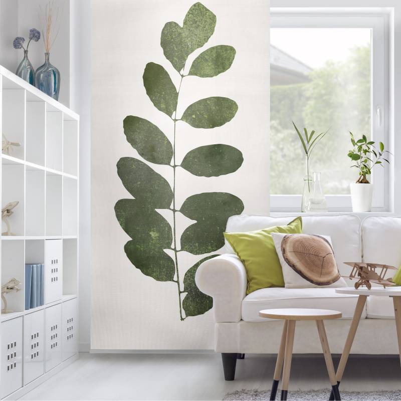 Raumteiler Grafische Pflanzenwelt - Dunkelgrün von Klebefieber